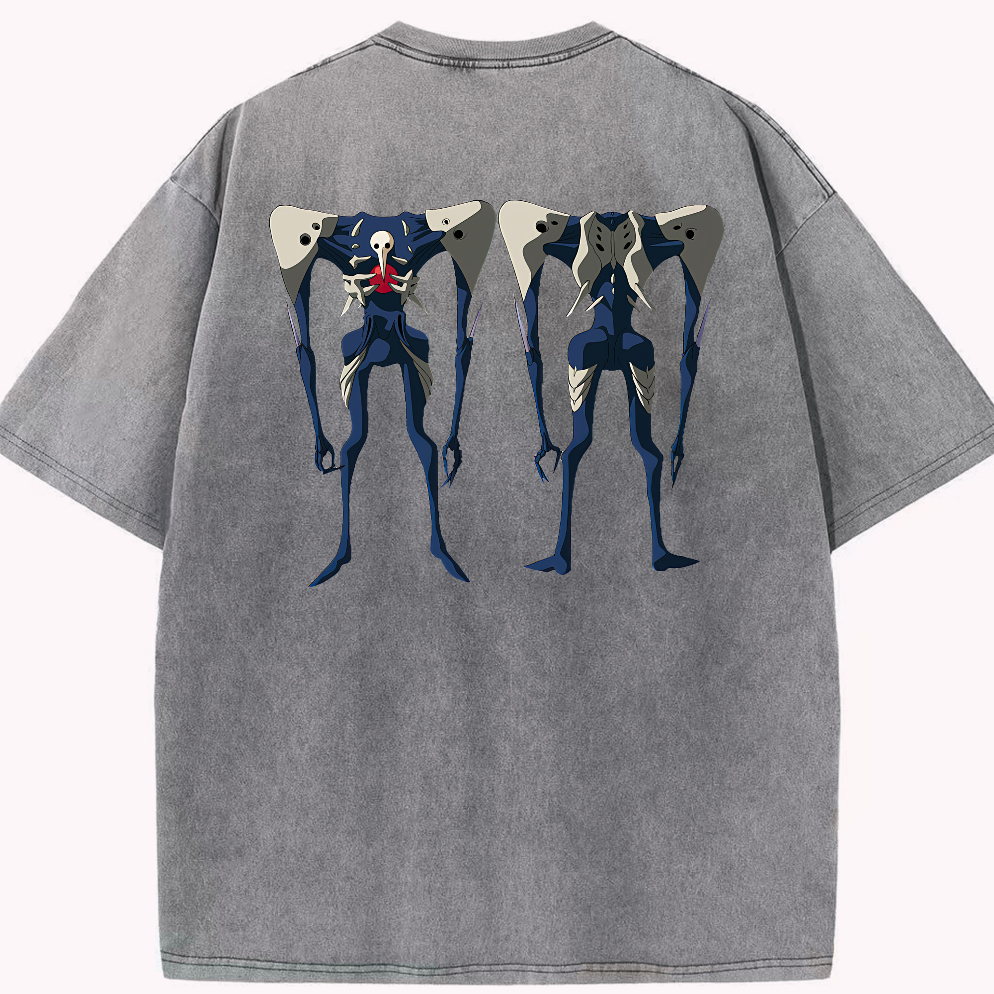 （画像用） EVA 新世紀エヴァンゲリオン 綿100% ヴィンテージ風 半袖Tシャツ（背面プリント）