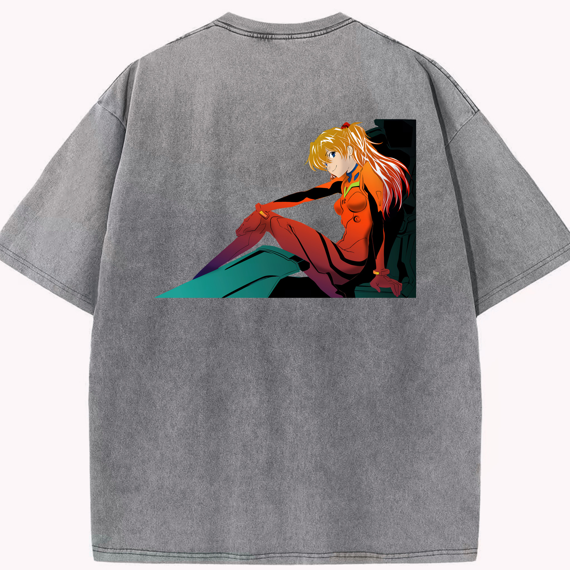 （画像用） EVA 新世紀エヴァンゲリオン 綿100% ヴィンテージ風 半袖Tシャツ（背面プリント）