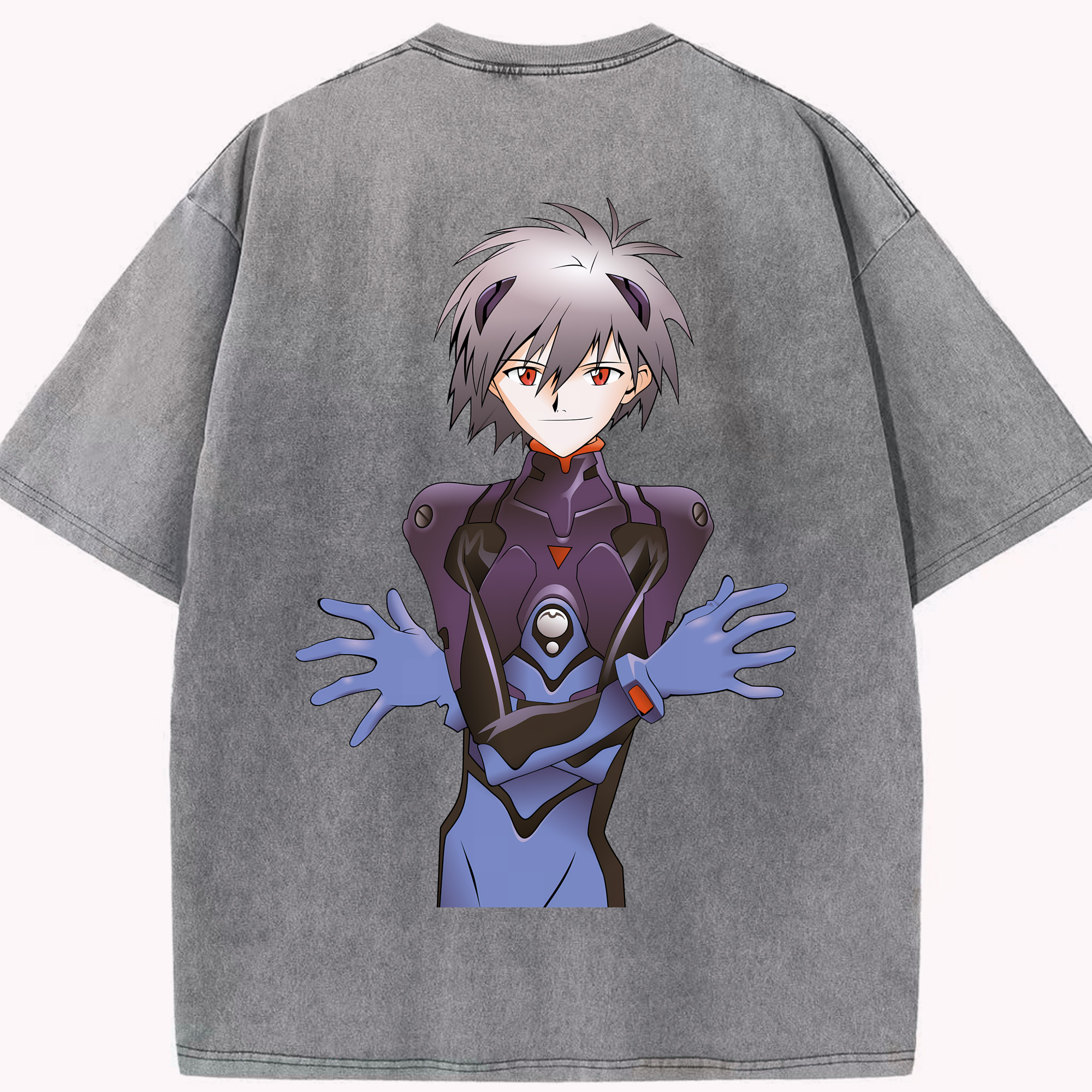 （画像用） EVA 新世紀エヴァンゲリオン 綿100% ヴィンテージ風 半袖Tシャツ（背面プリント）