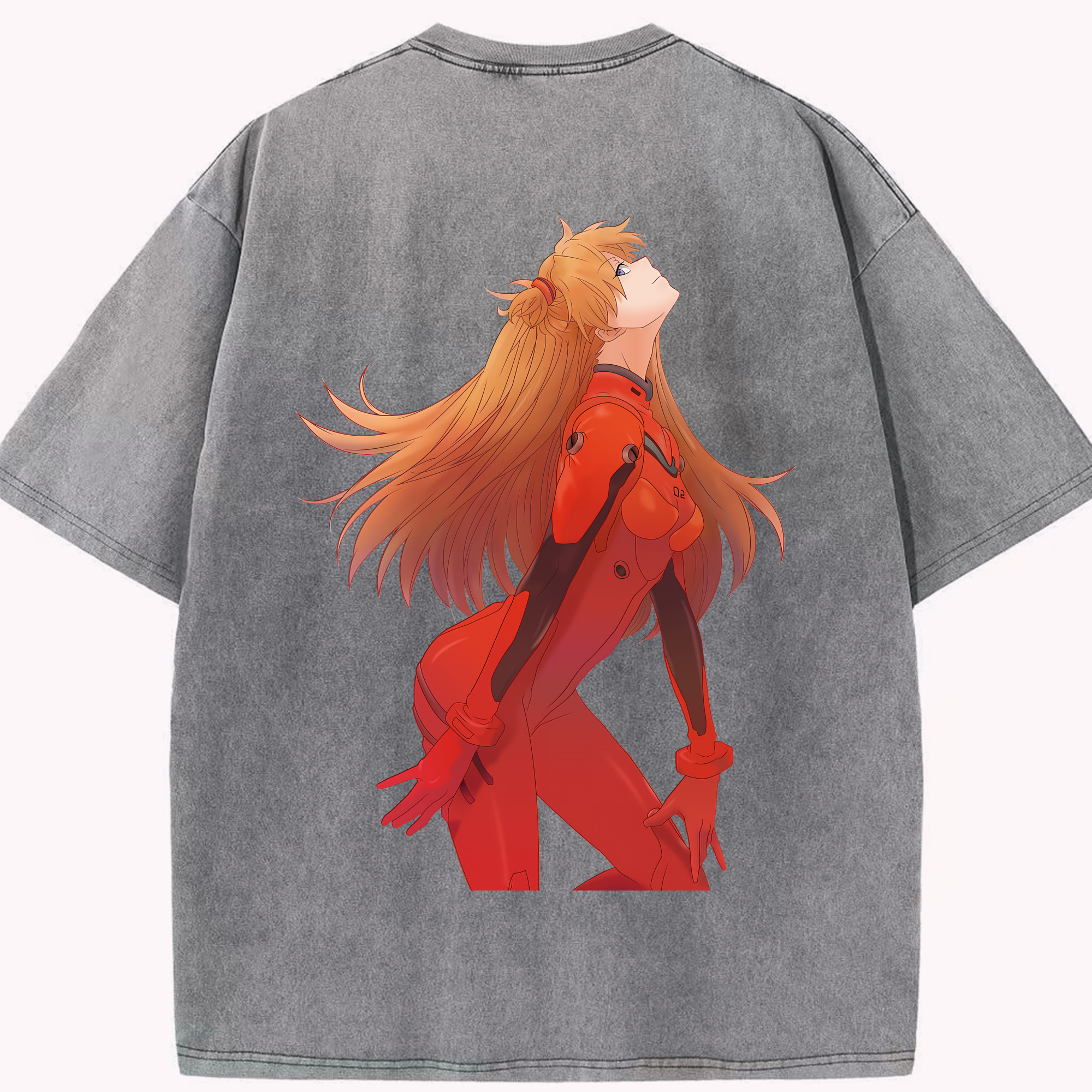 （画像用） EVA 新世紀エヴァンゲリオン 綿100% ヴィンテージ風 半袖Tシャツ（背面プリント）