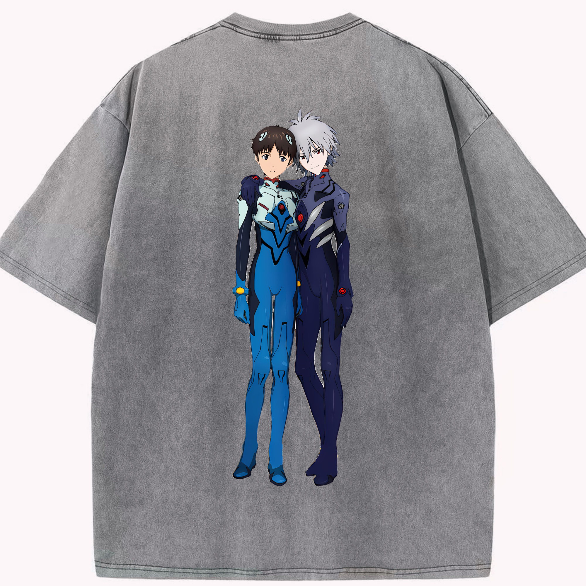 （画像用） EVA 新世紀エヴァンゲリオン 綿100% ヴィンテージ風 半袖Tシャツ（背面プリント）