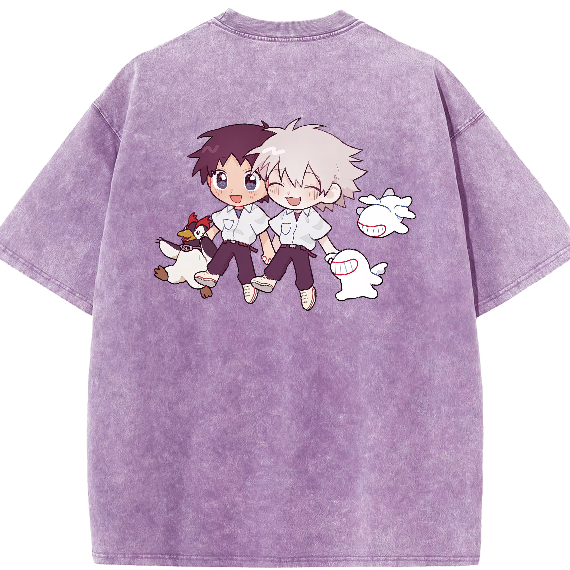 （画像用） EVA 新世紀エヴァンゲリオン 綿100% ヴィンテージ風 半袖Tシャツ（背面プリント）