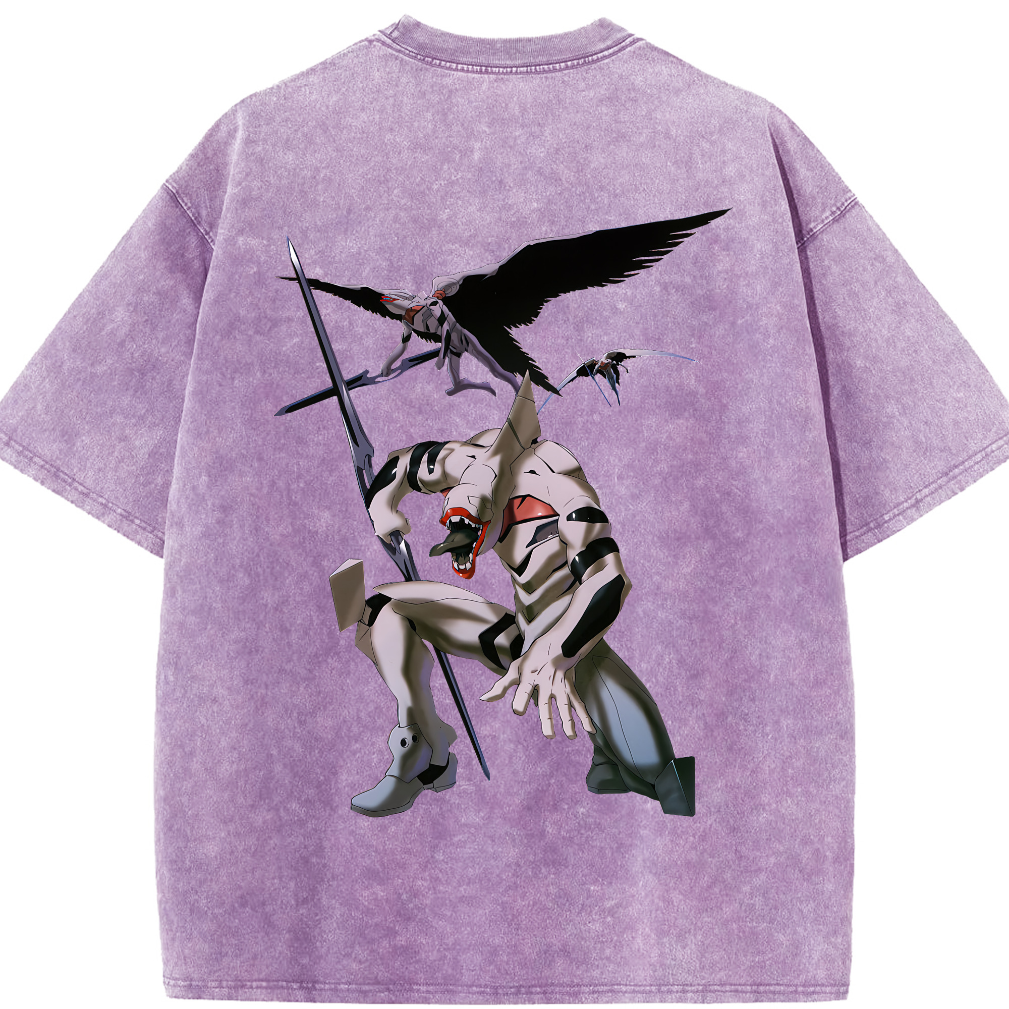 （画像用） EVA 新世紀エヴァンゲリオン 綿100% ヴィンテージ風 半袖Tシャツ（背面プリント）