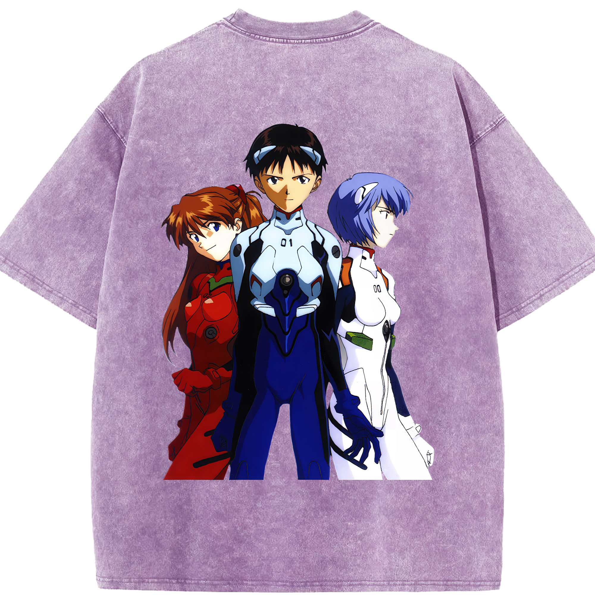 （画像用） EVA 新世紀エヴァンゲリオン 綿100% ヴィンテージ風 半袖Tシャツ（背面プリント）