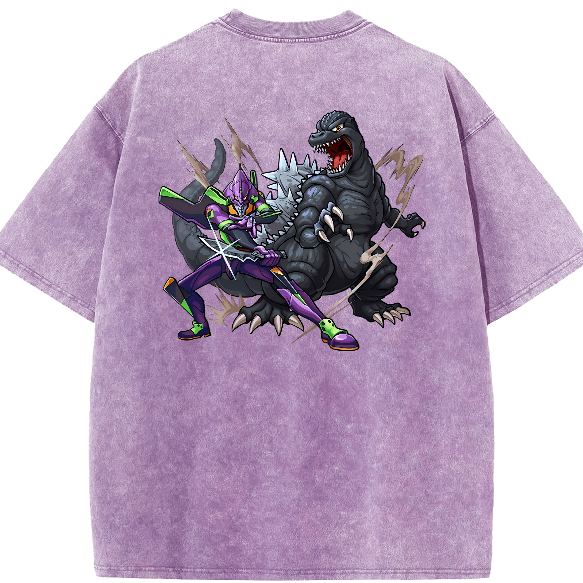 （画像用） EVA 新世紀エヴァンゲリオン 綿100% ヴィンテージ風 半袖Tシャツ（背面プリント）