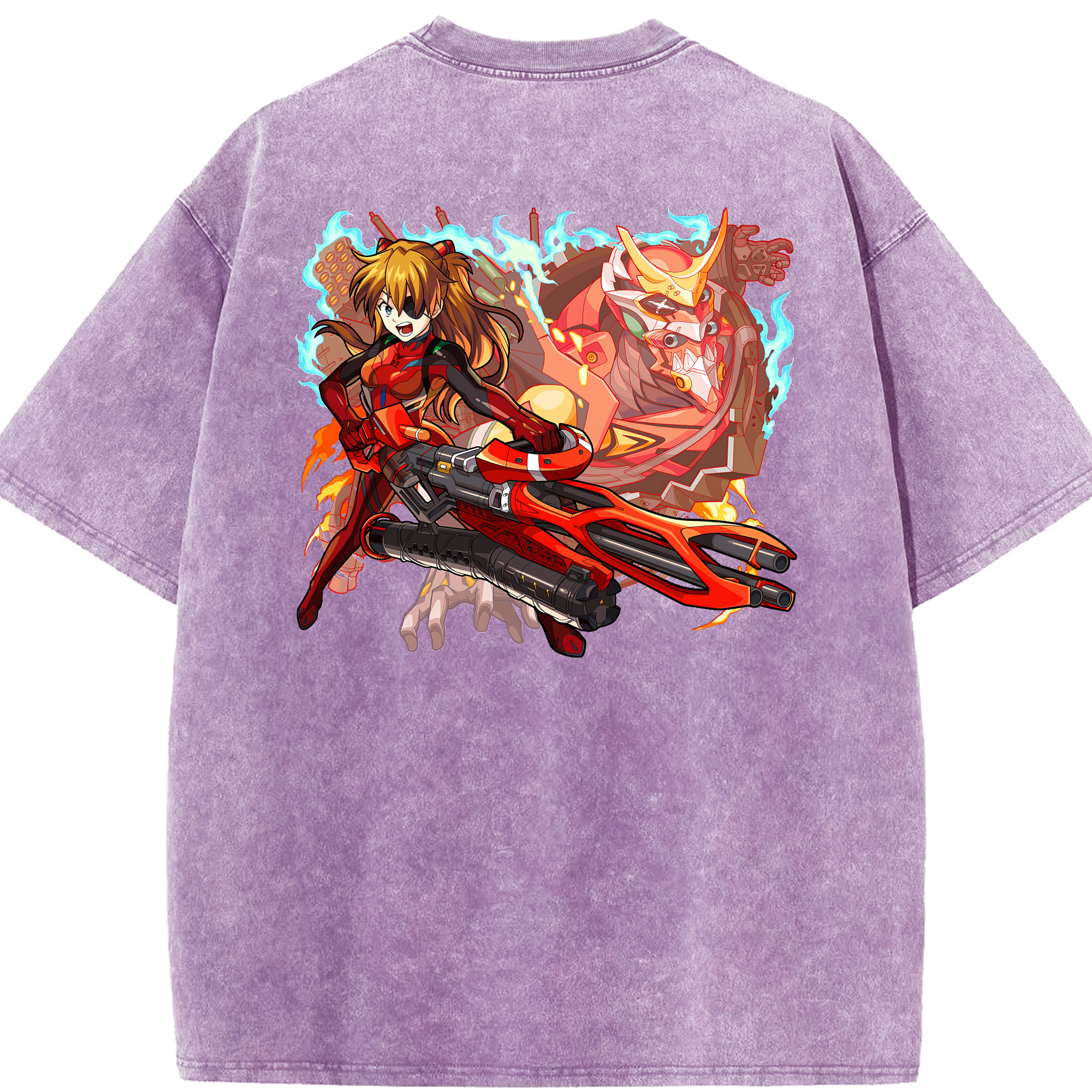 （画像用） EVA 新世紀エヴァンゲリオン 綿100% ヴィンテージ風 半袖Tシャツ（背面プリント）