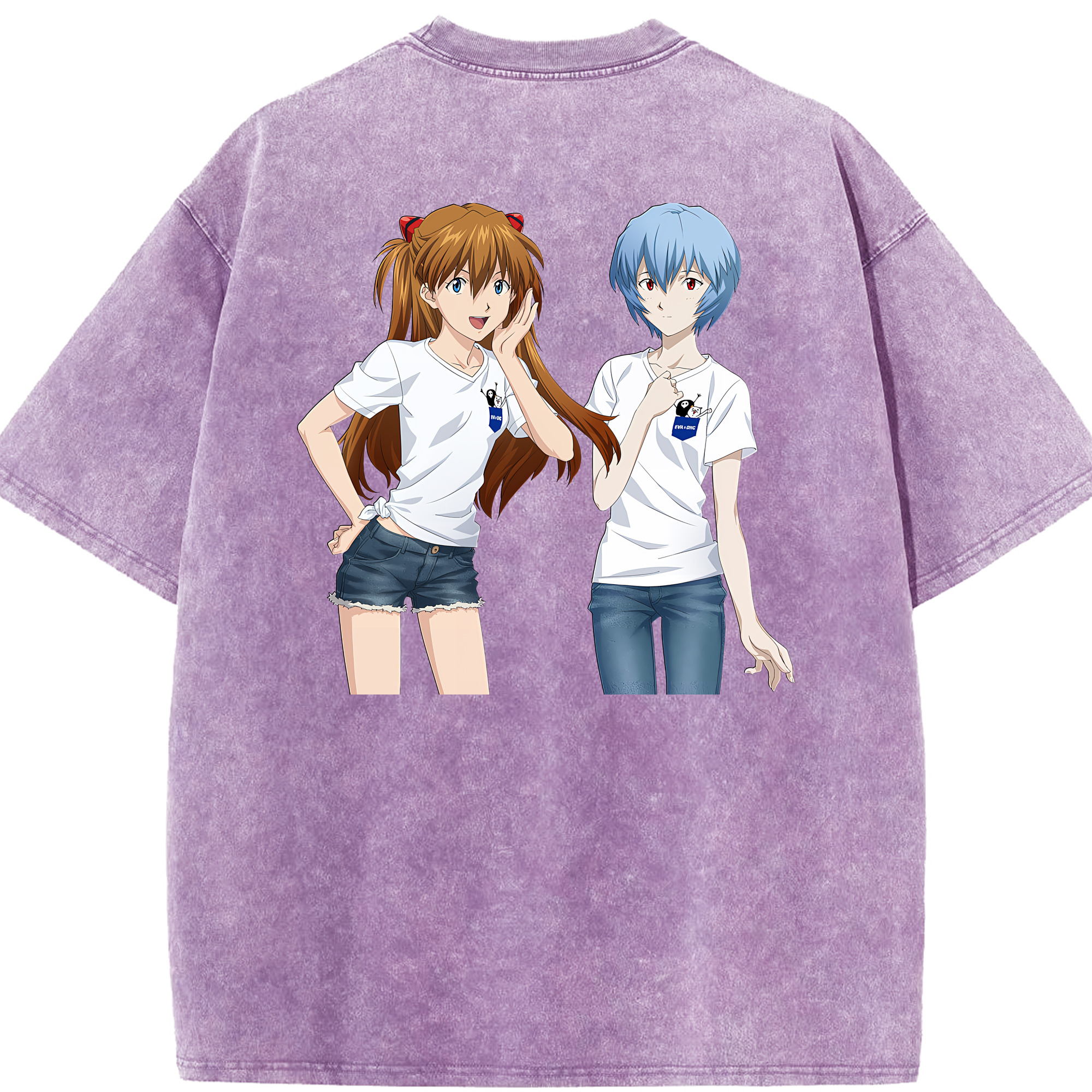 （画像用） EVA 新世紀エヴァンゲリオン 綿100% ヴィンテージ風 半袖Tシャツ（背面プリント）