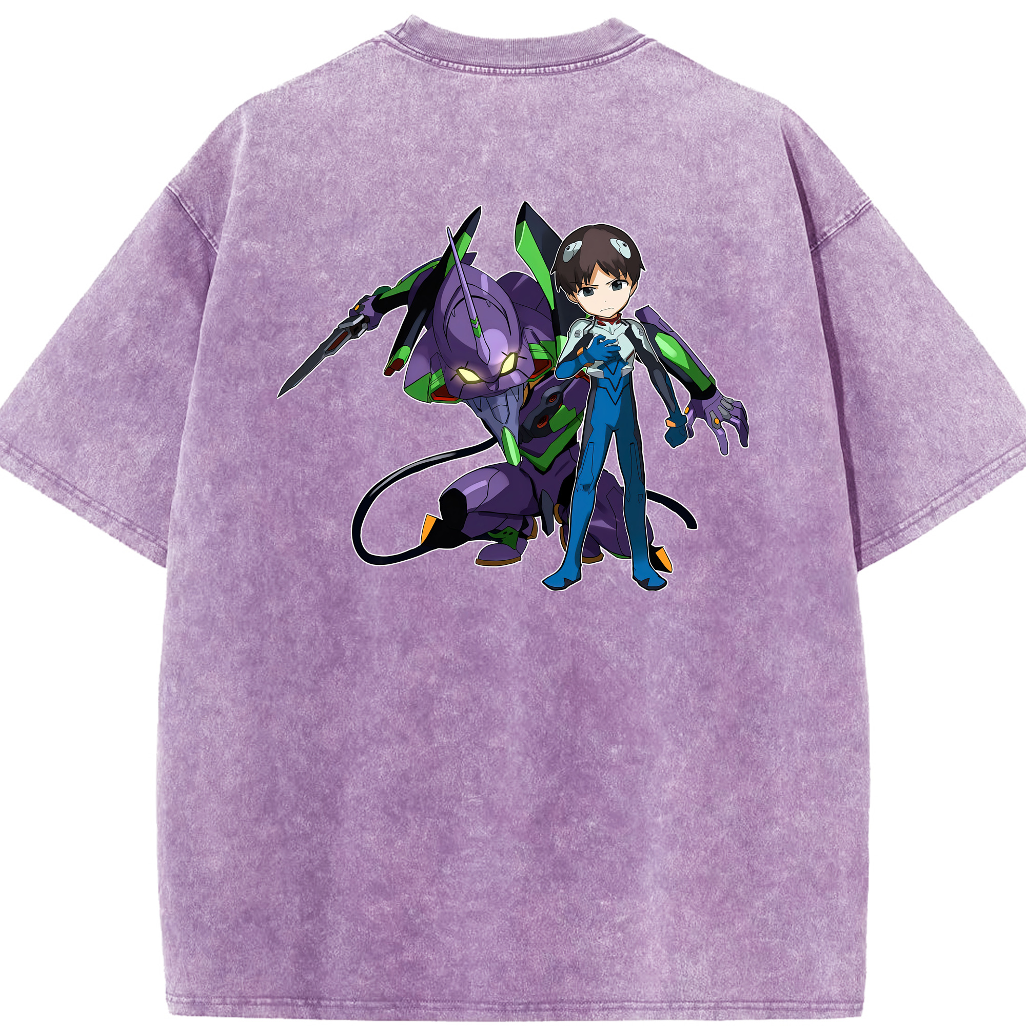 （画像用） EVA 新世紀エヴァンゲリオン 綿100% ヴィンテージ風 半袖Tシャツ（背面プリント）