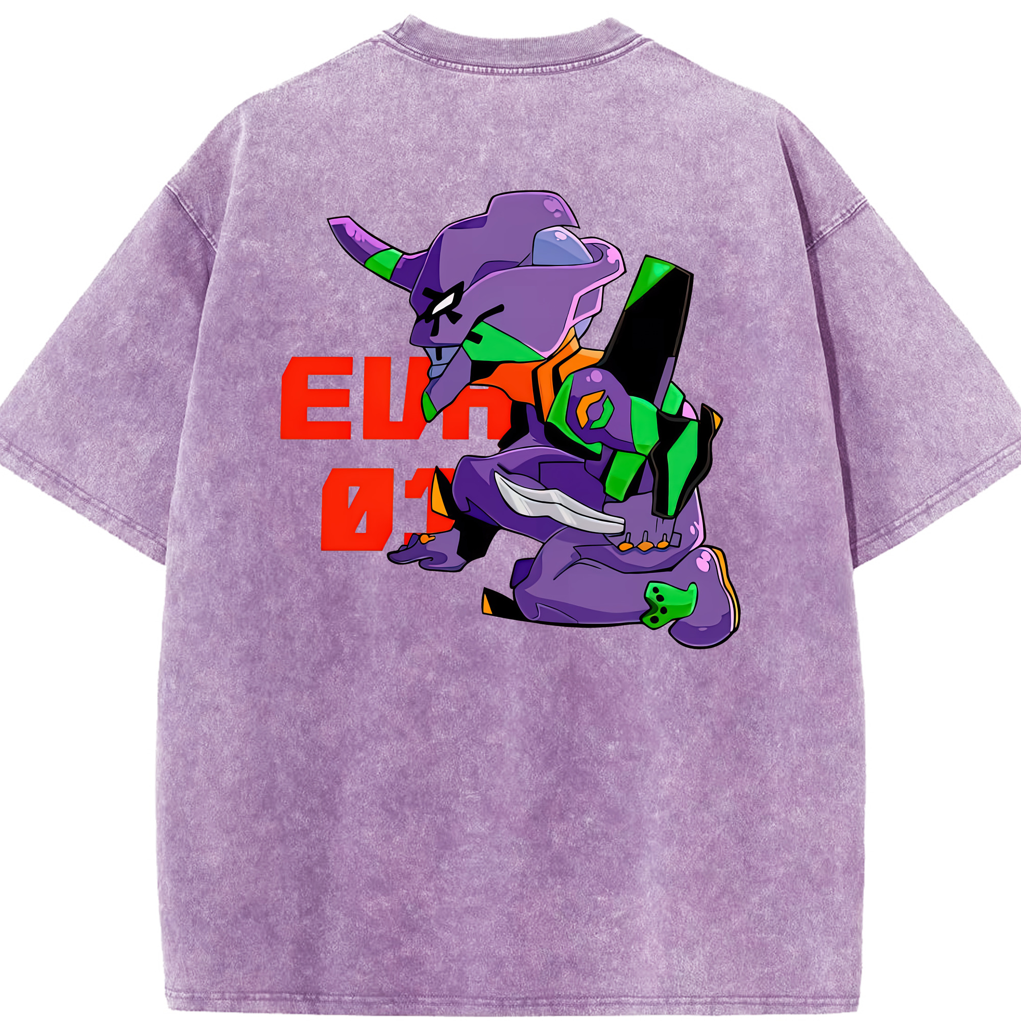 （画像用） EVA 新世紀エヴァンゲリオン 綿100% ヴィンテージ風 半袖Tシャツ（背面プリント）
