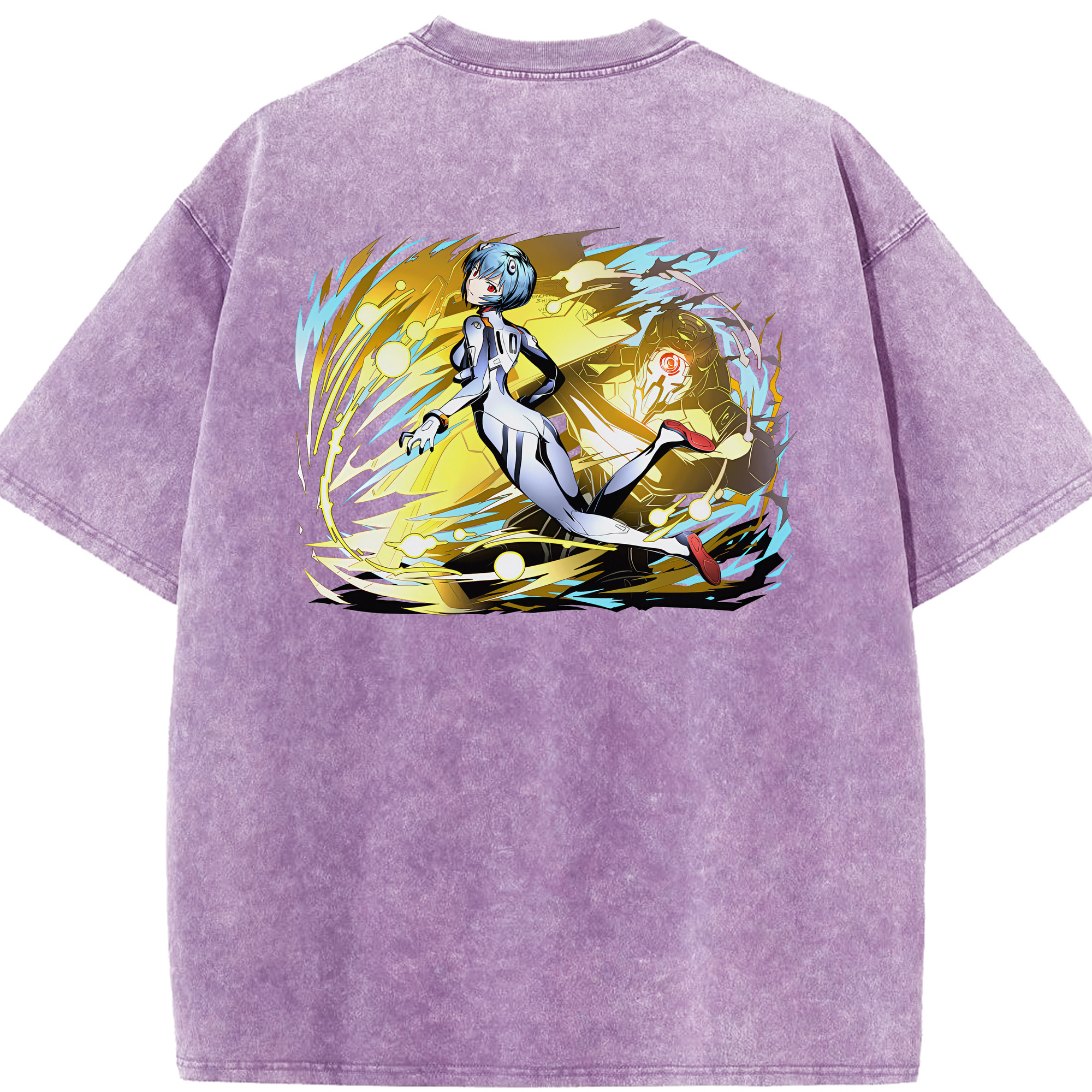 （画像用） EVA 新世紀エヴァンゲリオン 綿100% ヴィンテージ風 半袖Tシャツ（背面プリント）