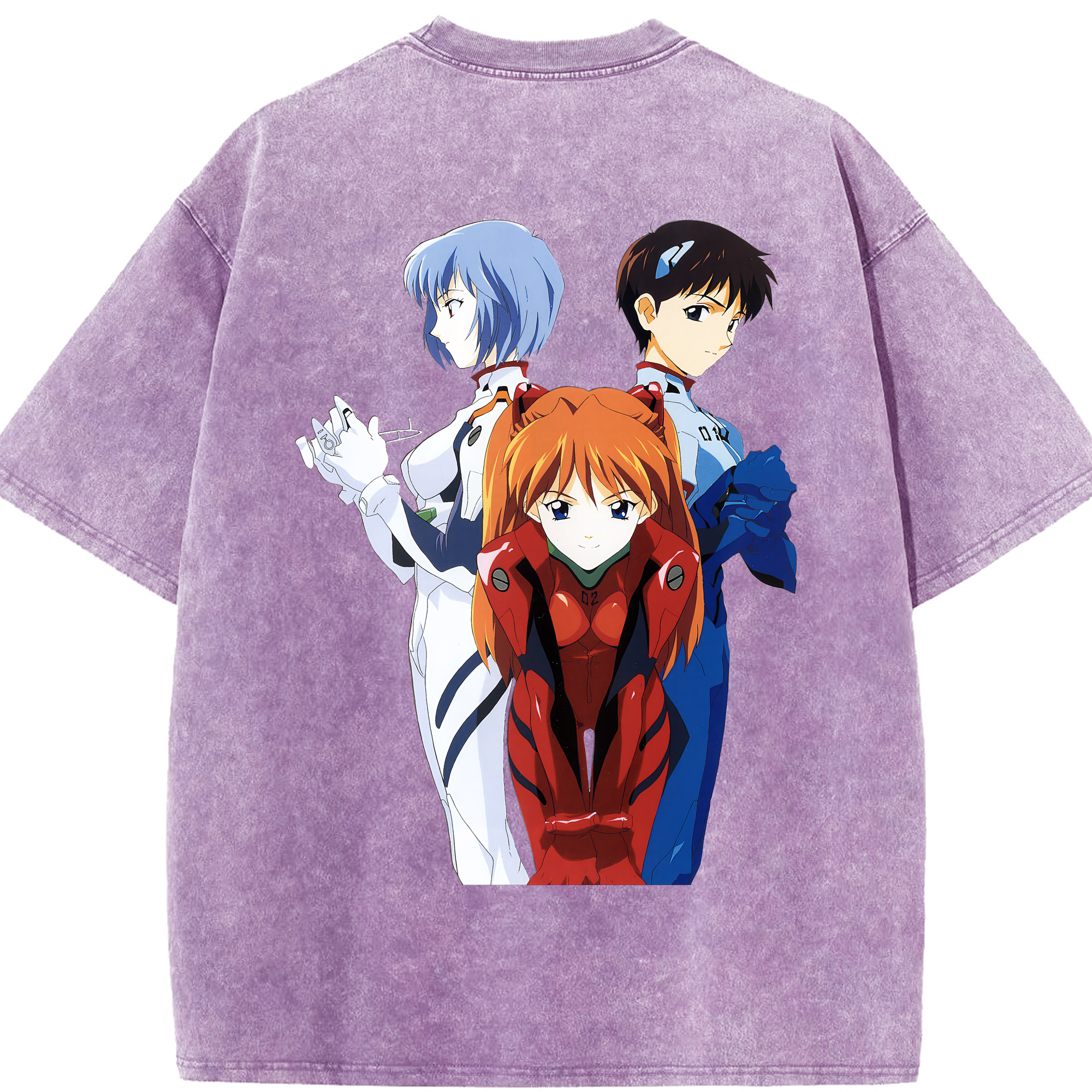 （画像用） EVA 新世紀エヴァンゲリオン 綿100% ヴィンテージ風 半袖Tシャツ（背面プリント）