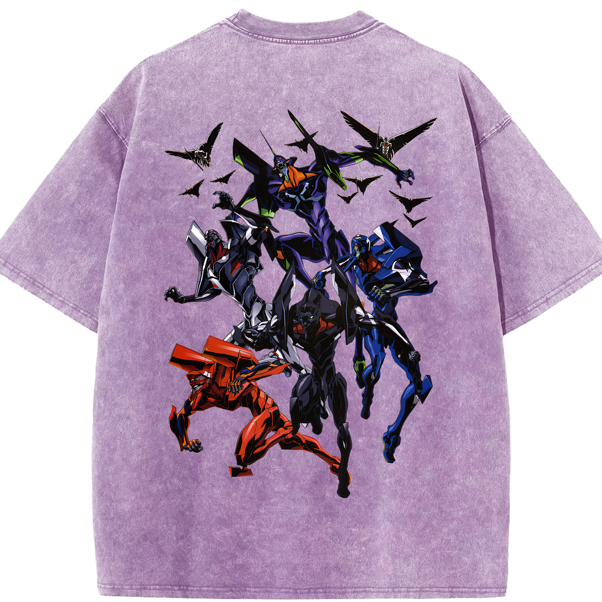 （画像用） EVA 新世紀エヴァンゲリオン 綿100% ヴィンテージ風 半袖Tシャツ（背面プリント）