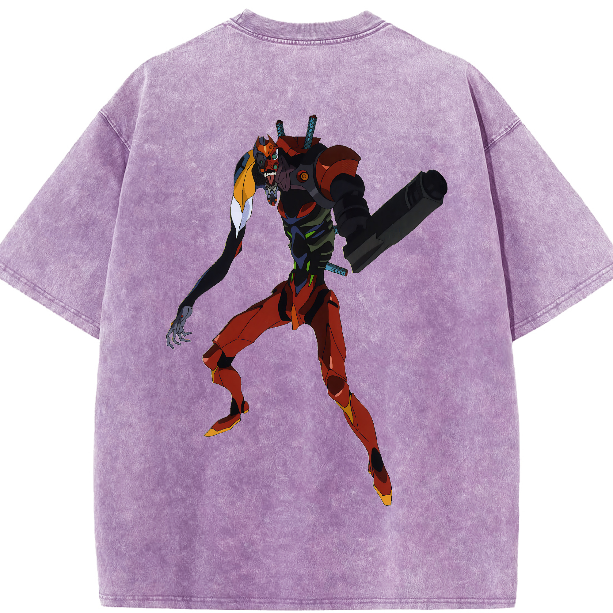 （画像用） EVA 新世紀エヴァンゲリオン 綿100% ヴィンテージ風 半袖Tシャツ（背面プリント）