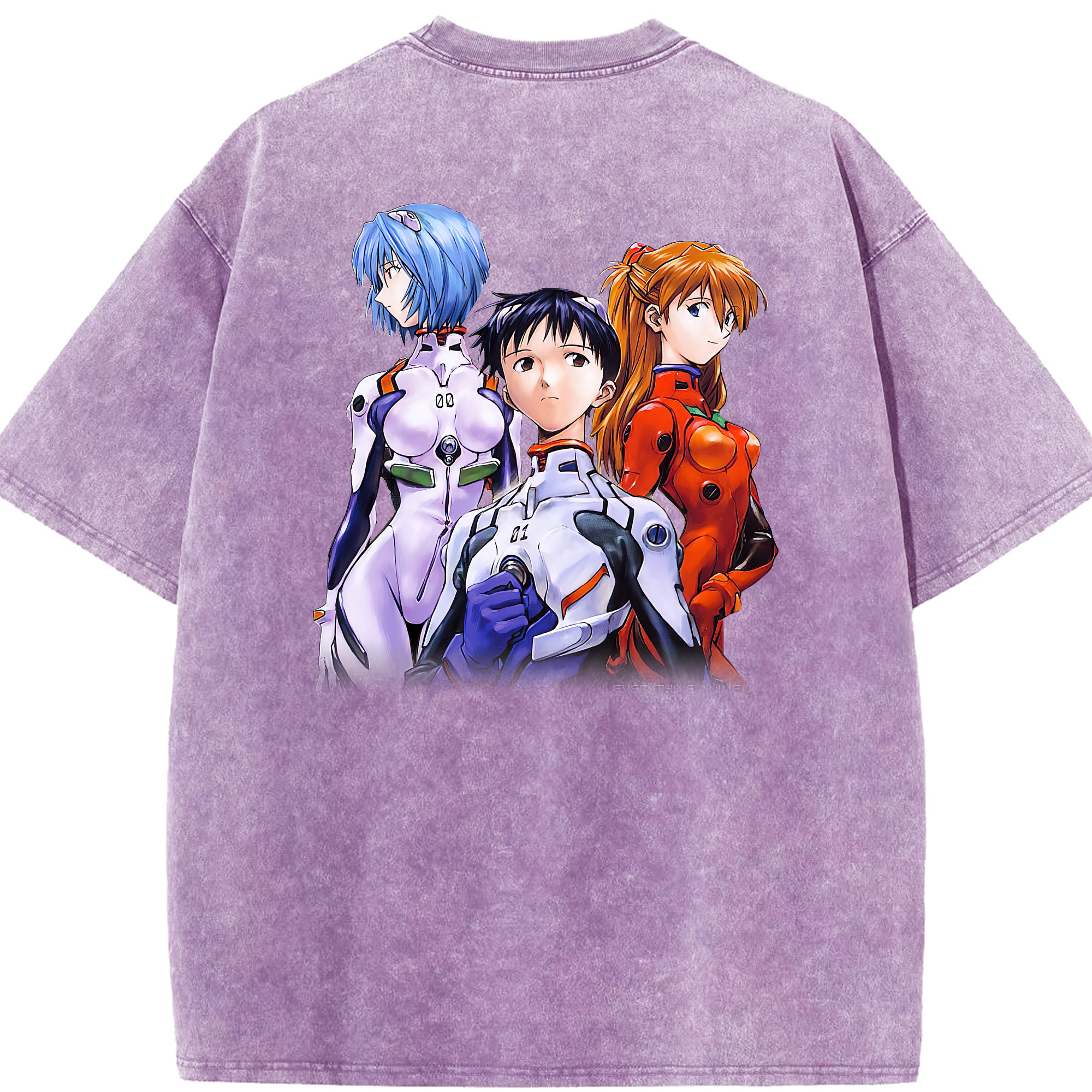 （画像用） EVA 新世紀エヴァンゲリオン 綿100% ヴィンテージ風 半袖Tシャツ（背面プリント）