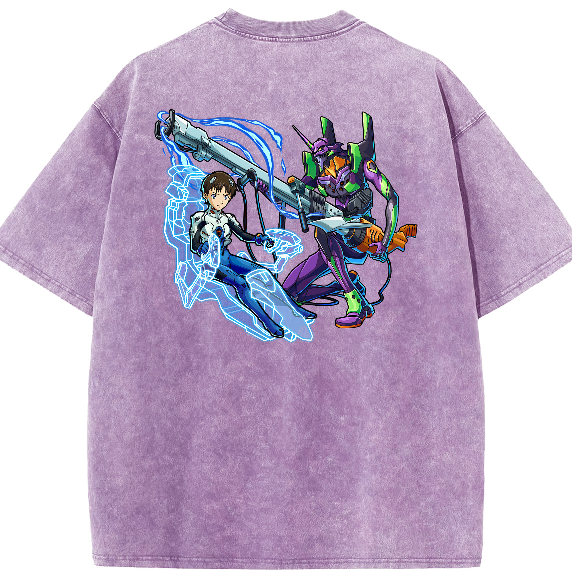（画像用） EVA 新世紀エヴァンゲリオン 綿100% ヴィンテージ風 半袖Tシャツ（背面プリント）