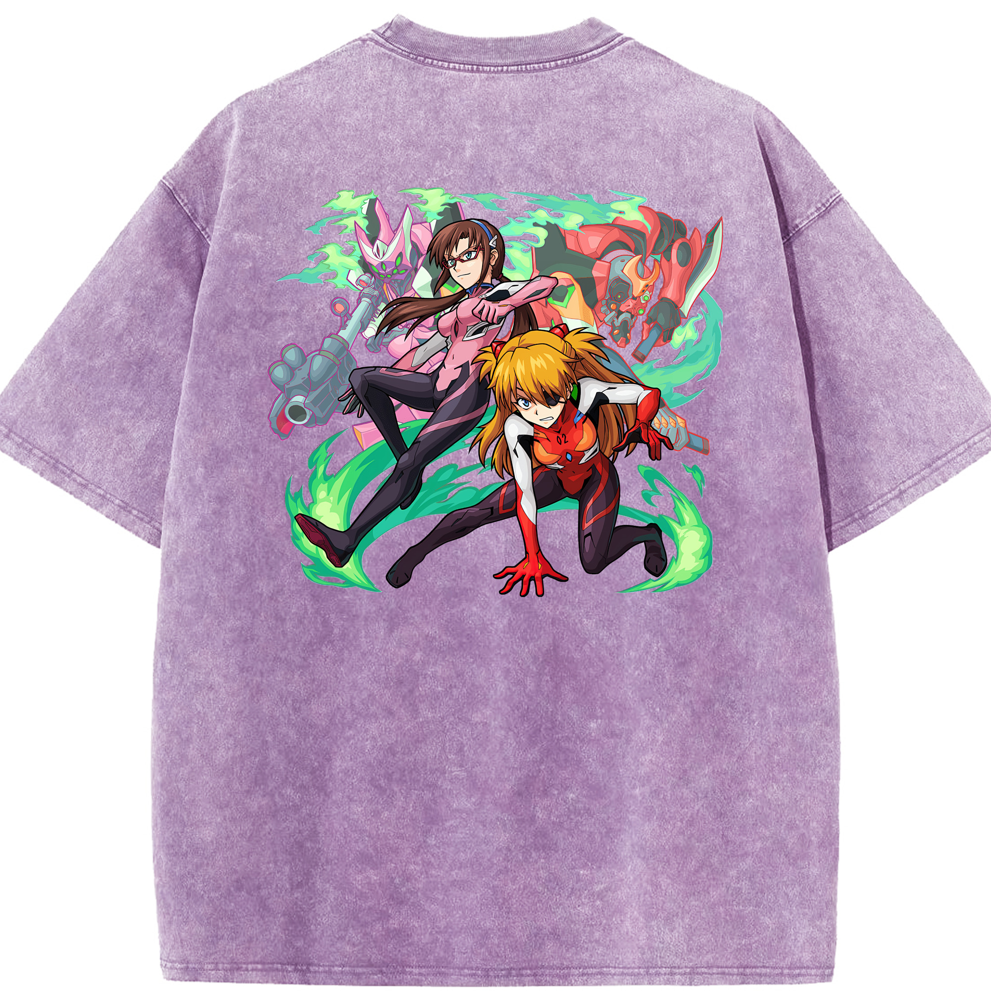 （画像用） EVA 新世紀エヴァンゲリオン 綿100% ヴィンテージ風 半袖Tシャツ（背面プリント）