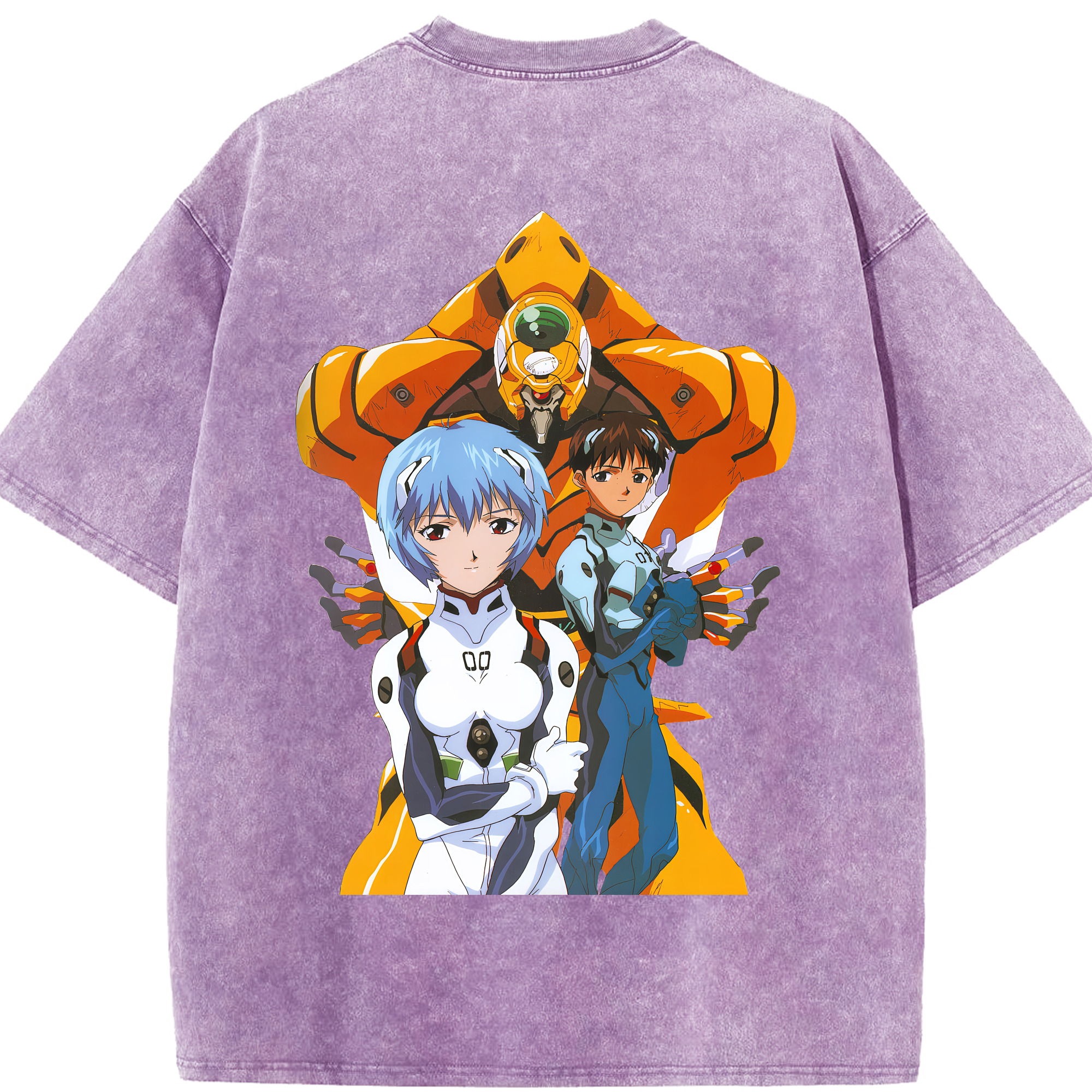 （画像用） EVA 新世紀エヴァンゲリオン 綿100% ヴィンテージ風 半袖Tシャツ（背面プリント）