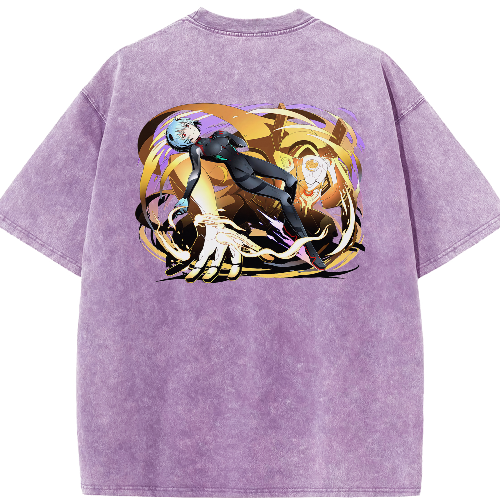 （画像用） EVA 新世紀エヴァンゲリオン 綿100% ヴィンテージ風 半袖Tシャツ（背面プリント）