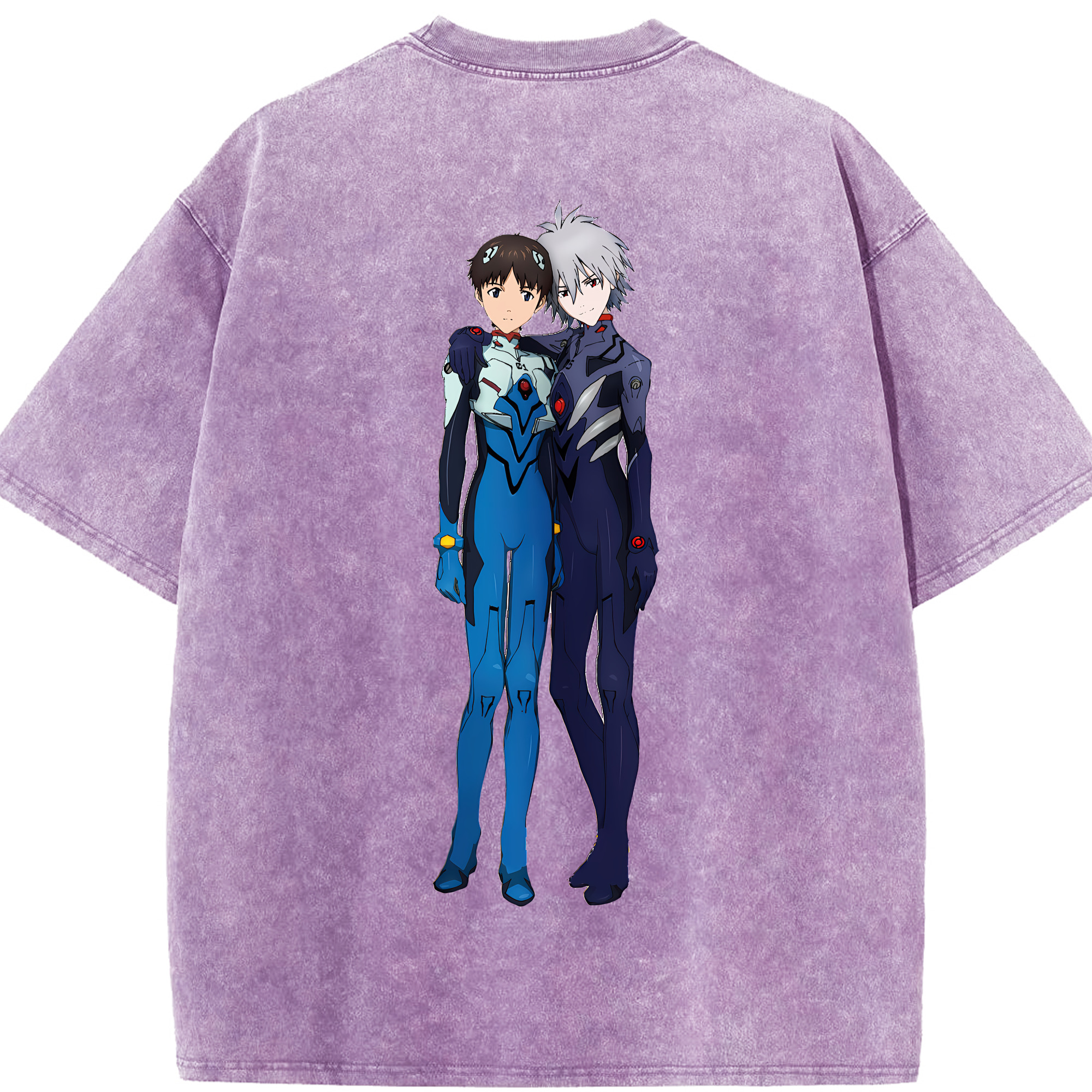 （画像用） EVA 新世紀エヴァンゲリオン 綿100% ヴィンテージ風 半袖Tシャツ（背面プリント）