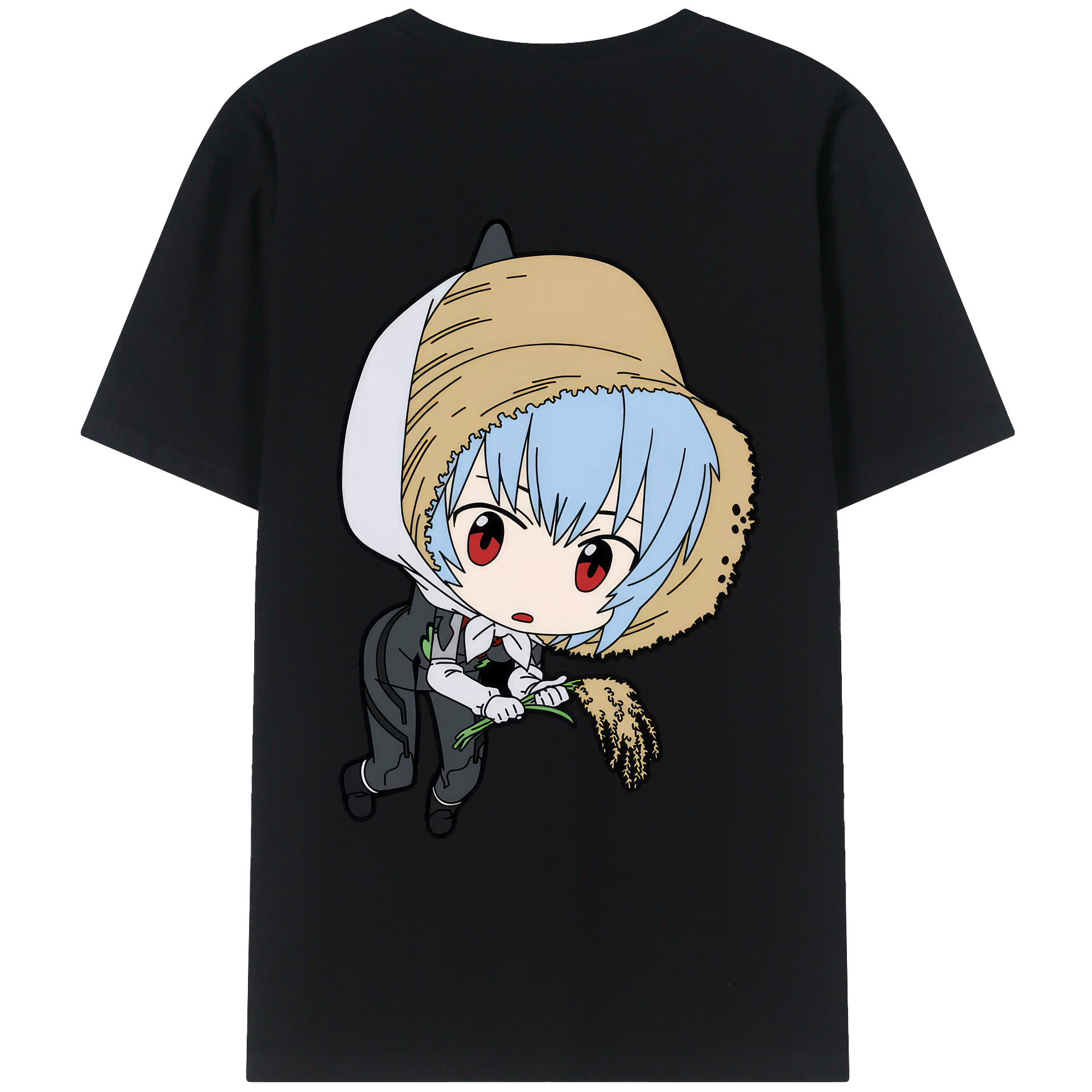 （画像用） EVA 新世紀エヴァンゲリオン 綿100％ メンズ半袖Tシャツ（バックプリント） 通気性