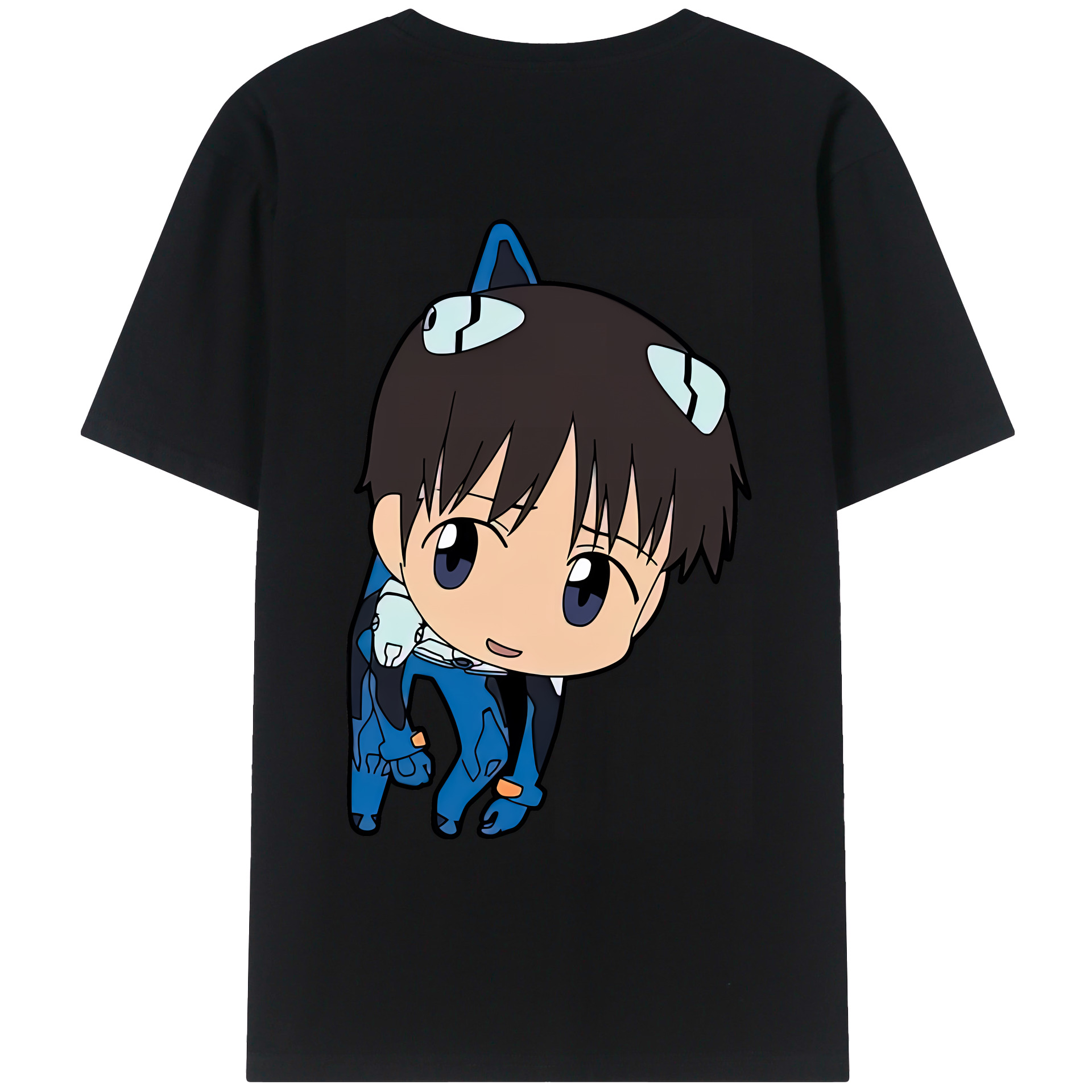 （画像用） EVA 新世紀エヴァンゲリオン 綿100％ メンズ半袖Tシャツ（バックプリント） 通気性
