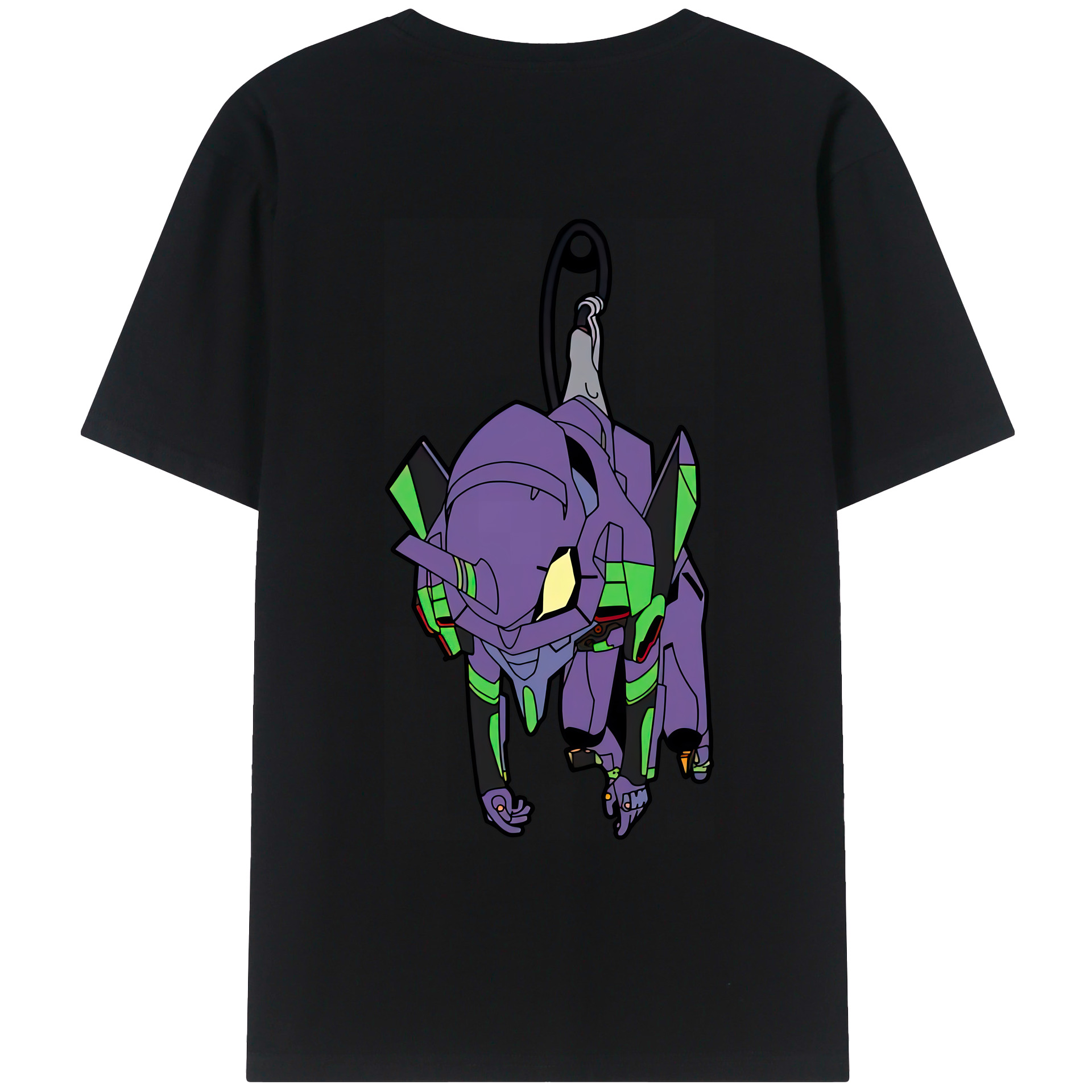 （画像用） EVA 新世紀エヴァンゲリオン 綿100％ メンズ半袖Tシャツ（バックプリント） 通気性