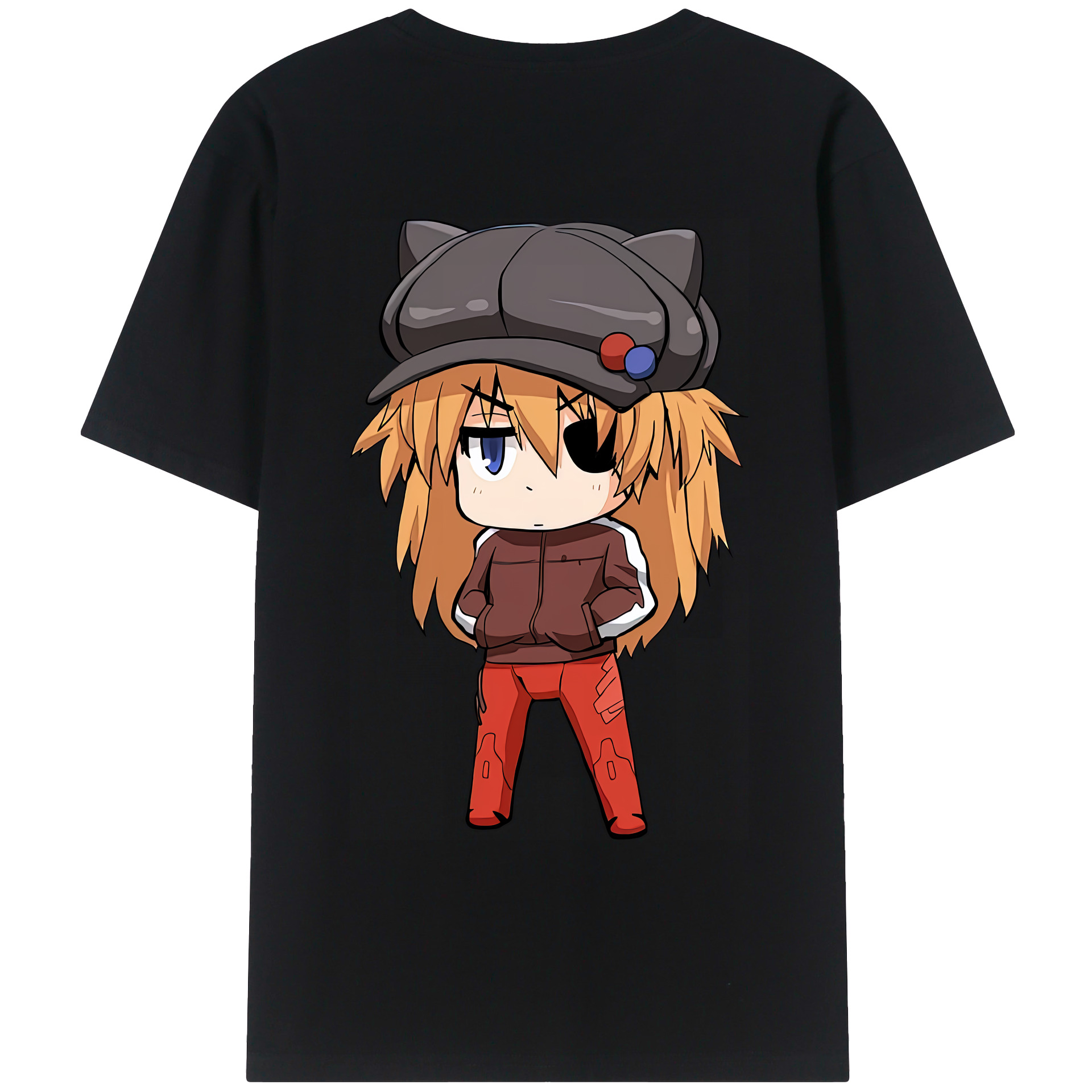 （画像用） EVA 新世紀エヴァンゲリオン 綿100％ メンズ半袖Tシャツ（バックプリント） 通気性