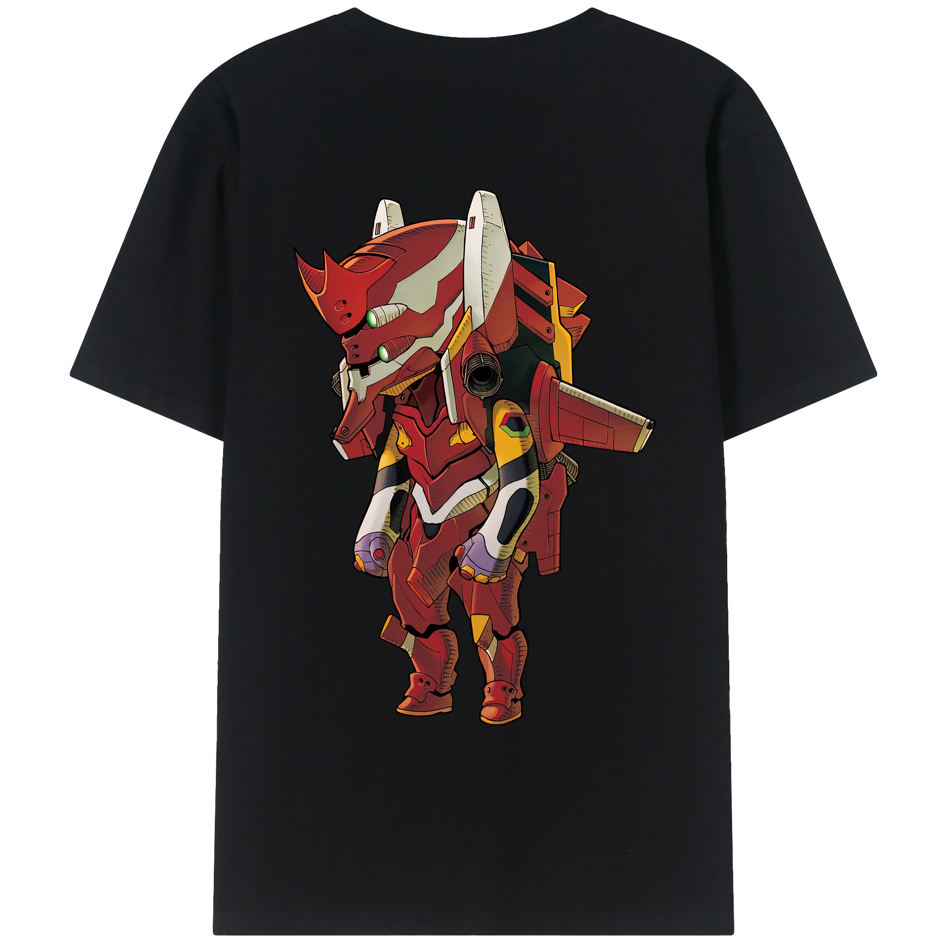 （画像用） EVA 新世紀エヴァンゲリオン 綿100％ メンズ半袖Tシャツ（バックプリント） 通気性