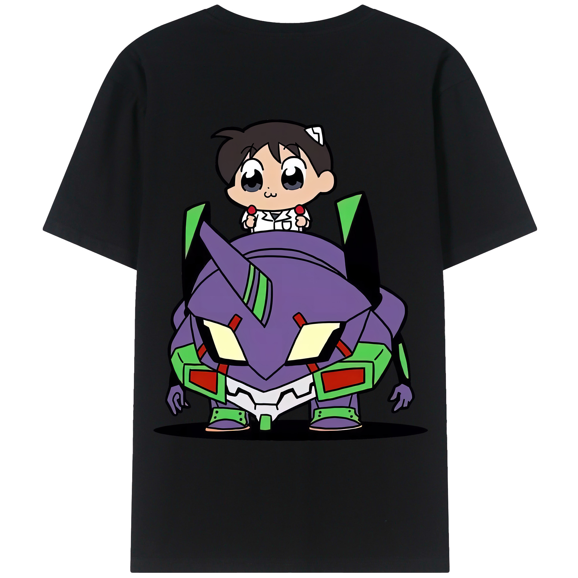 （画像用） EVA 新世紀エヴァンゲリオン 綿100％ メンズ半袖Tシャツ（バックプリント） 通気性