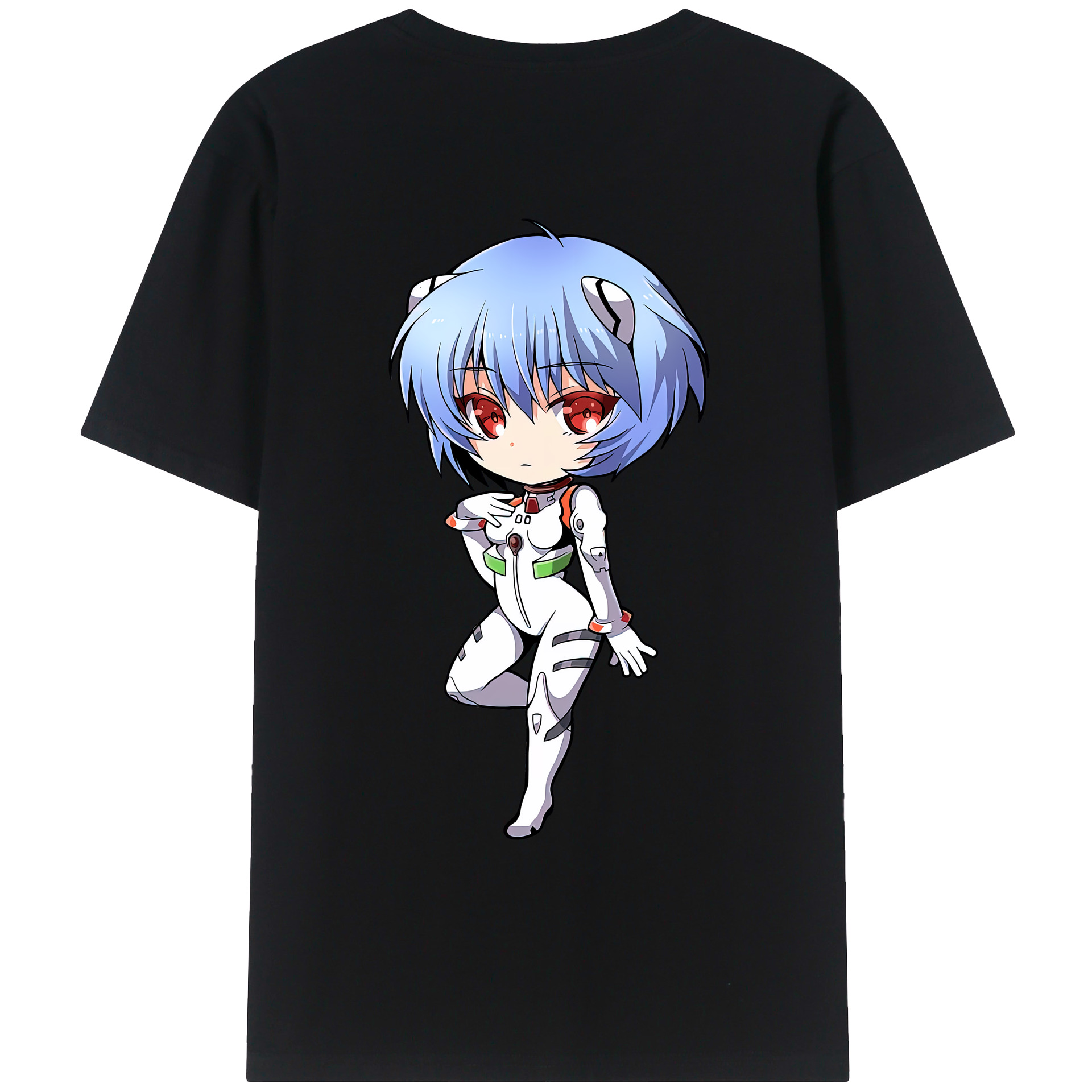 （画像用） EVA 新世紀エヴァンゲリオン 綿100％ メンズ半袖Tシャツ（バックプリント） 通気性