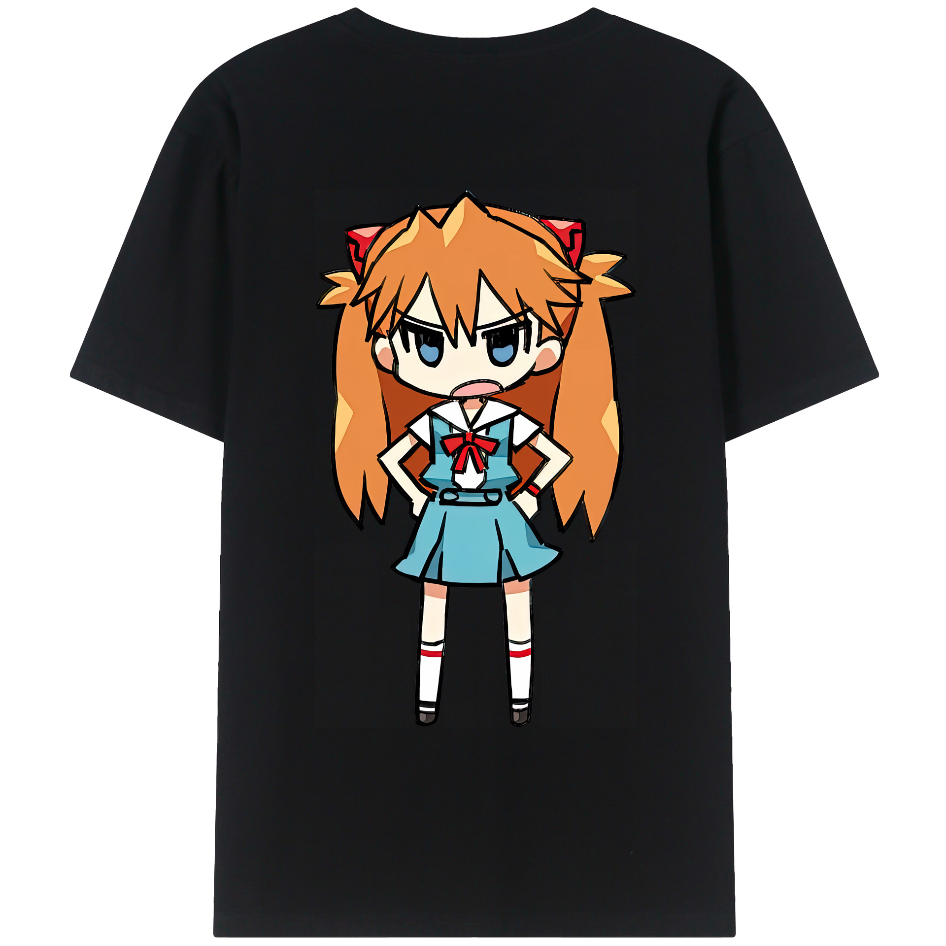 （画像用） EVA 新世紀エヴァンゲリオン 綿100％ メンズ半袖Tシャツ（バックプリント） 通気性