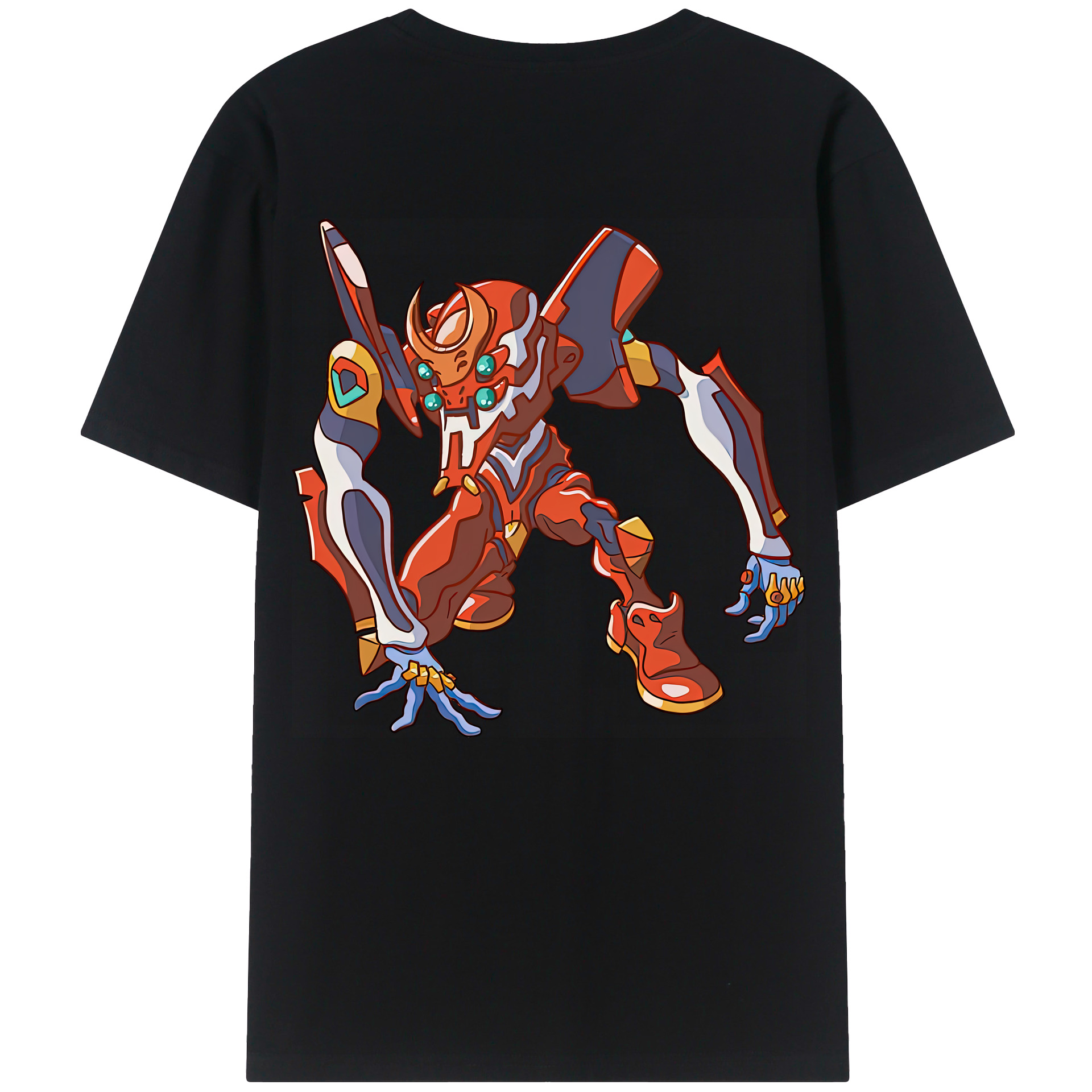 （画像用） EVA 新世紀エヴァンゲリオン 綿100％ メンズ半袖Tシャツ（バックプリント） 通気性