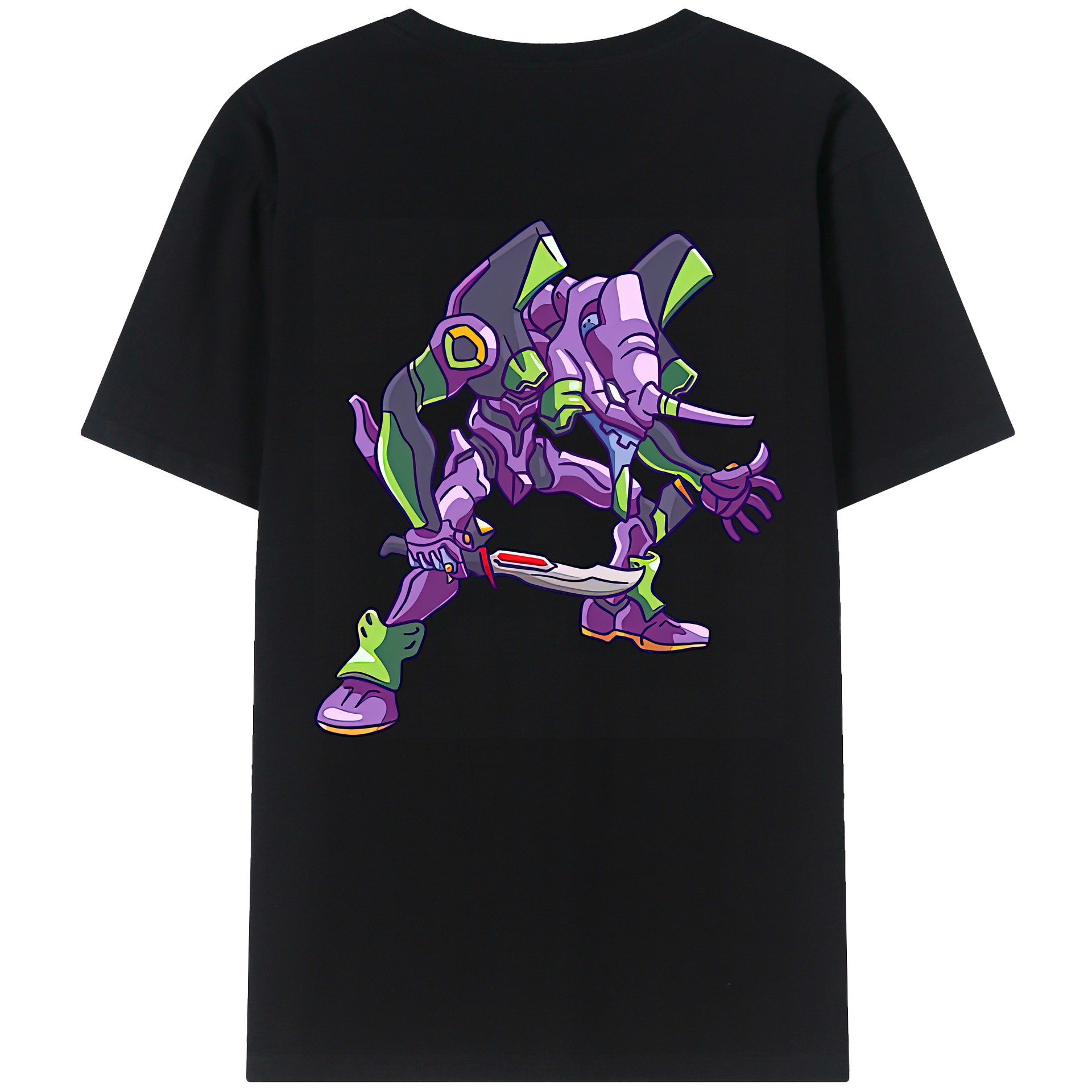 （画像用） EVA 新世紀エヴァンゲリオン 綿100％ メンズ半袖Tシャツ（バックプリント） 通気性
