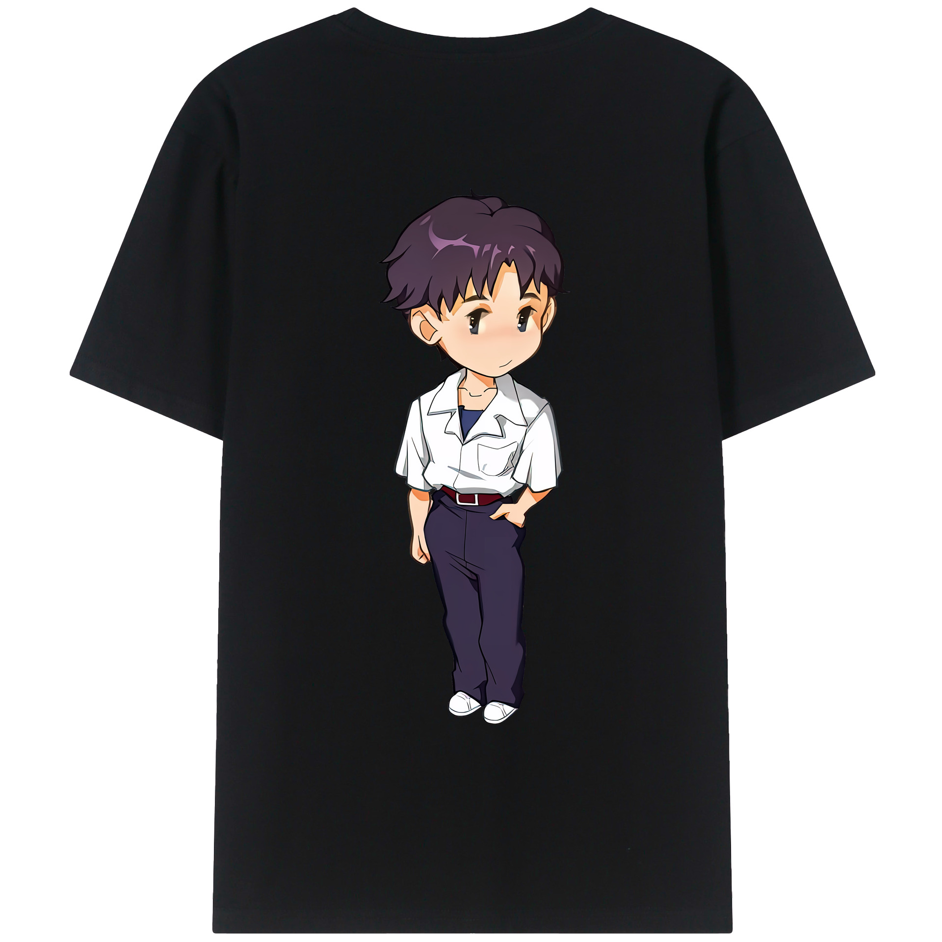 （画像用） EVA 新世紀エヴァンゲリオン 綿100％ メンズ半袖Tシャツ（バックプリント） 通気性