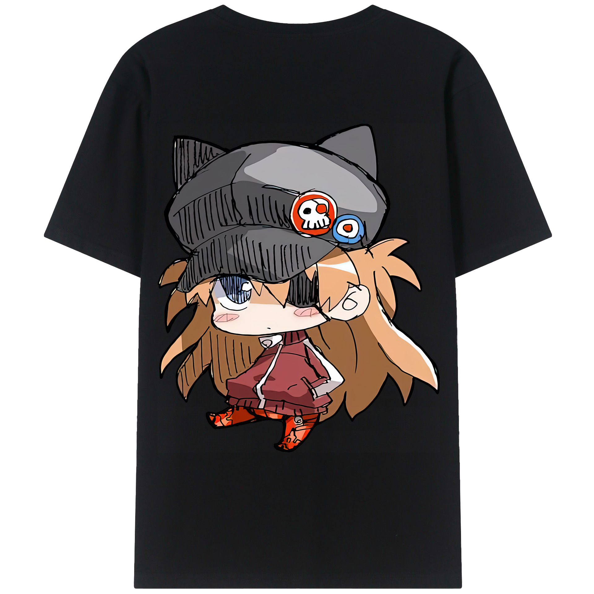 （画像用） EVA 新世紀エヴァンゲリオン 綿100％ メンズ半袖Tシャツ（バックプリント） 通気性