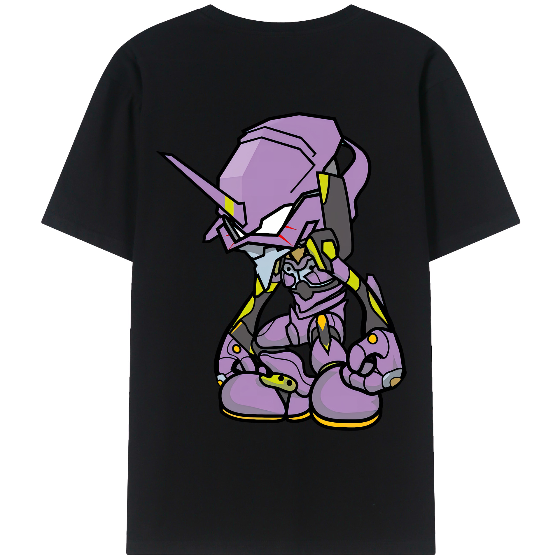（画像用） EVA 新世紀エヴァンゲリオン 綿100％ メンズ半袖Tシャツ（バックプリント） 通気性