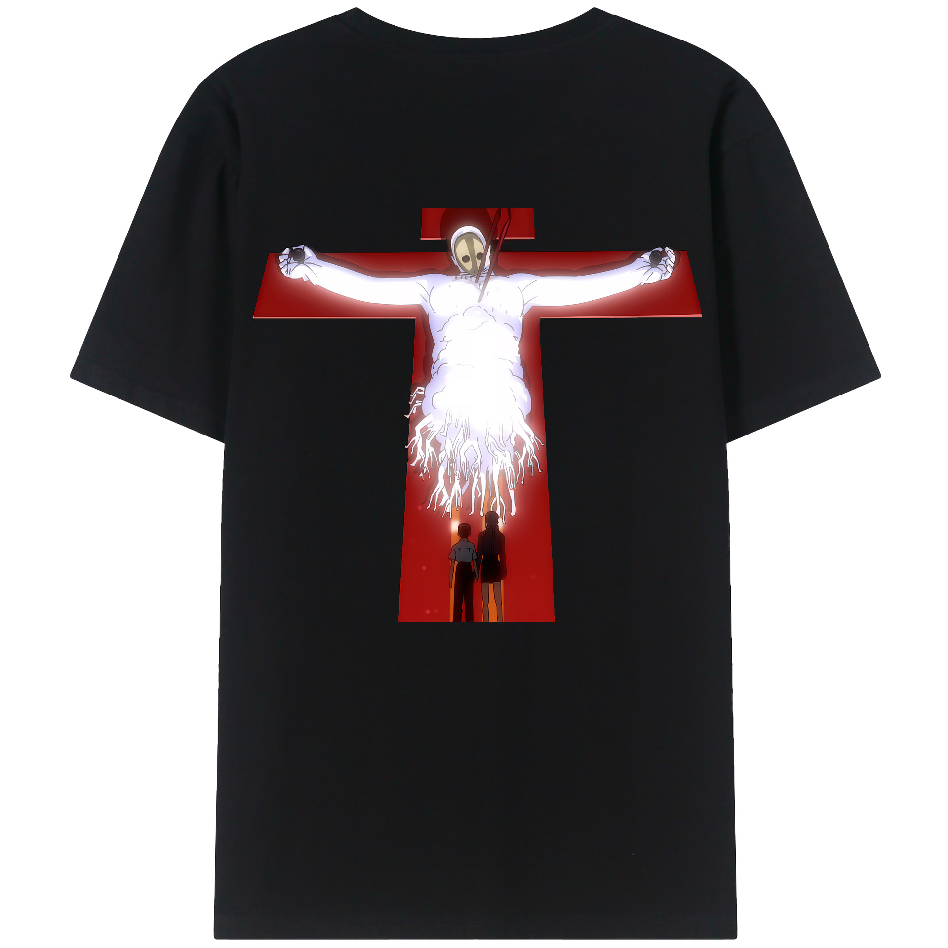 （画像用） EVA 新世紀エヴァンゲリオン 綿100％ メンズ半袖Tシャツ（バックプリント） 通気性