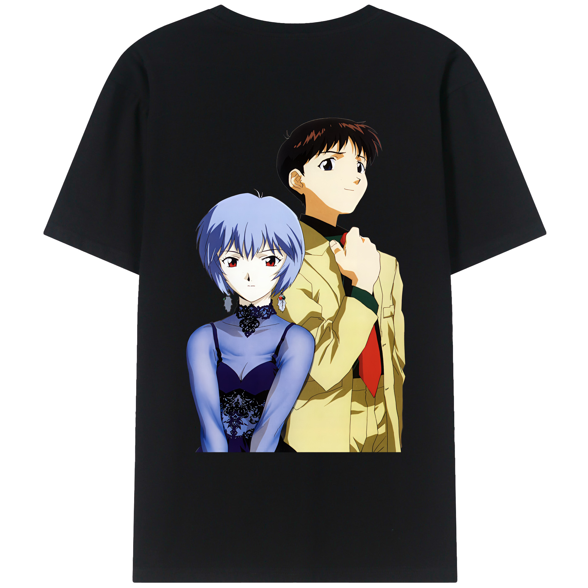 （画像用） EVA 新世紀エヴァンゲリオン 綿100％ メンズ半袖Tシャツ（バックプリント） 通気性