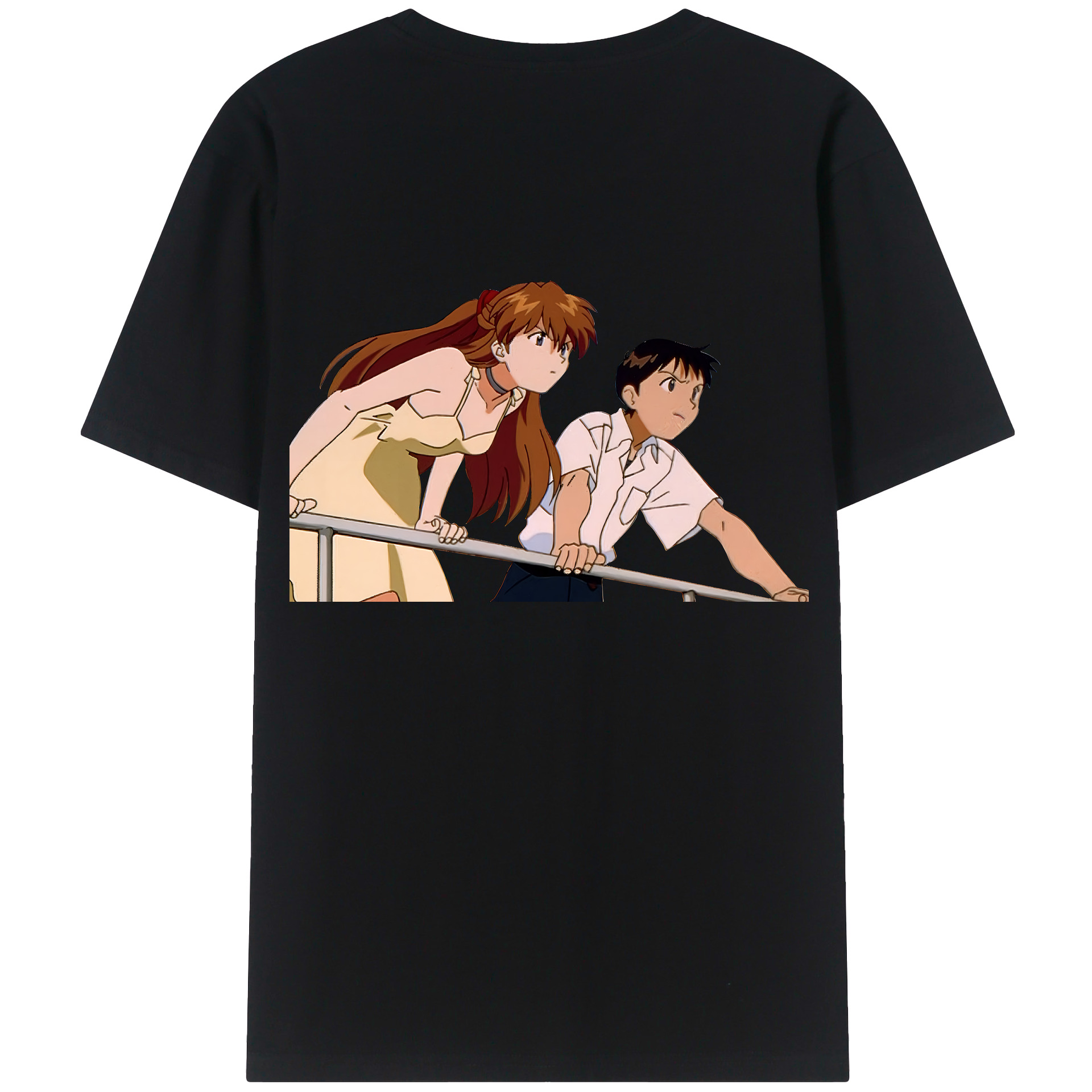 （画像用） EVA 新世紀エヴァンゲリオン 綿100％ メンズ半袖Tシャツ（バックプリント） 通気性