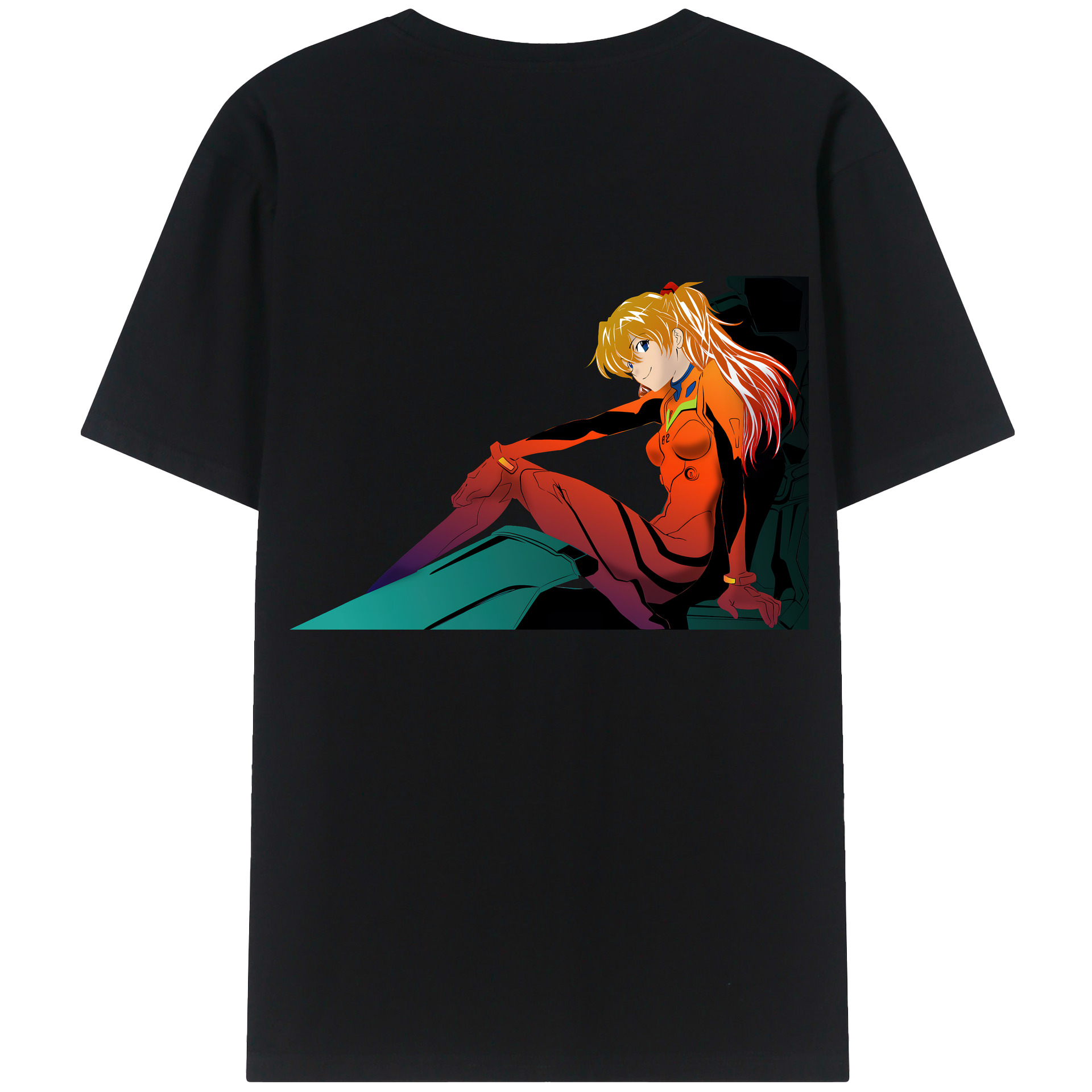 （画像用） EVA 新世紀エヴァンゲリオン 綿100％ メンズ半袖Tシャツ（バックプリント） 通気性