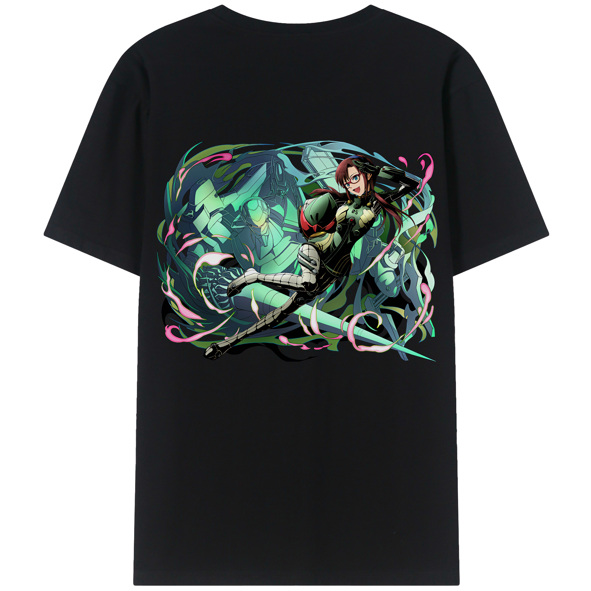（画像用） EVA 新世紀エヴァンゲリオン 綿100％ メンズ半袖Tシャツ（バックプリント） 通気性