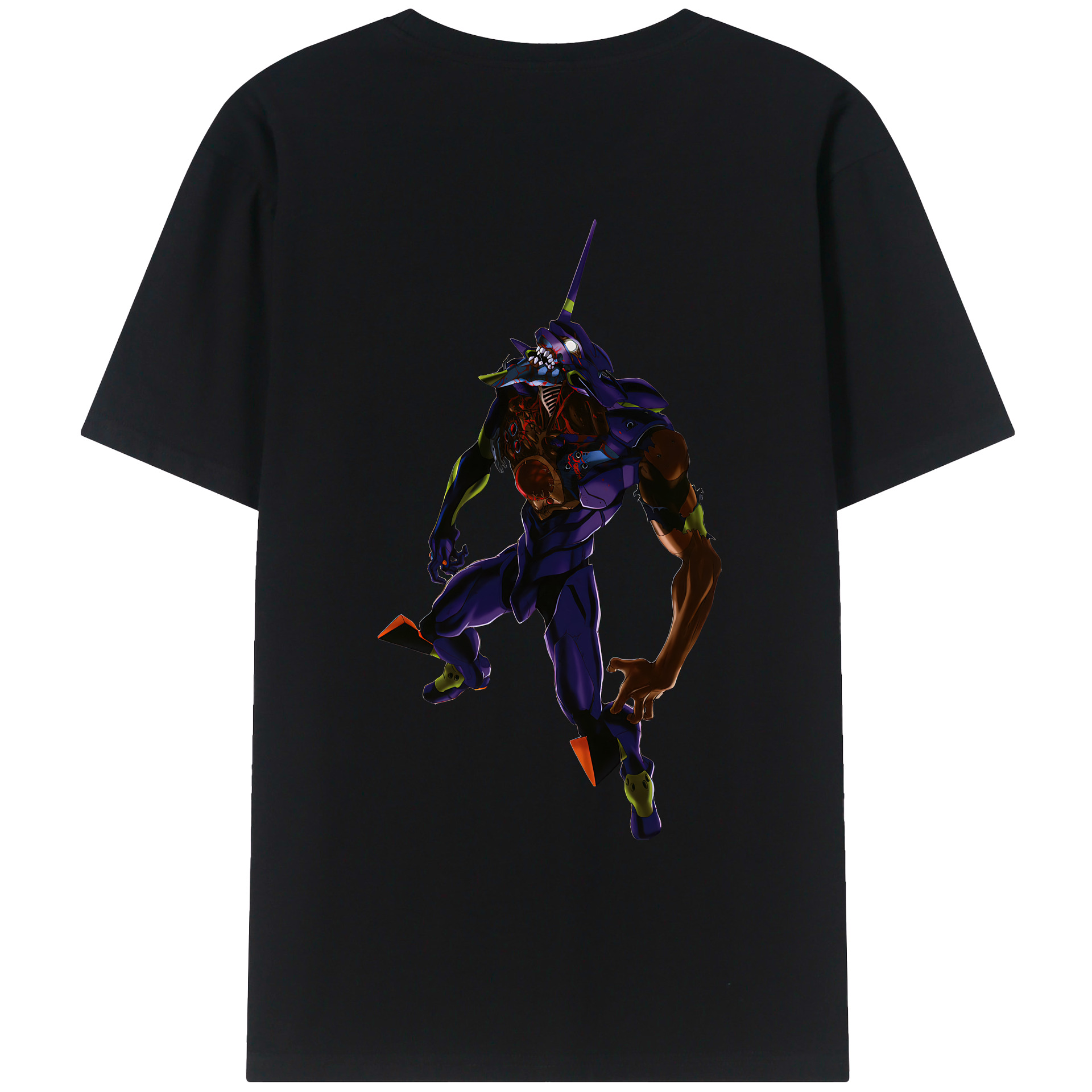 （画像用） EVA 新世紀エヴァンゲリオン 綿100％ メンズ半袖Tシャツ（バックプリント） 通気性