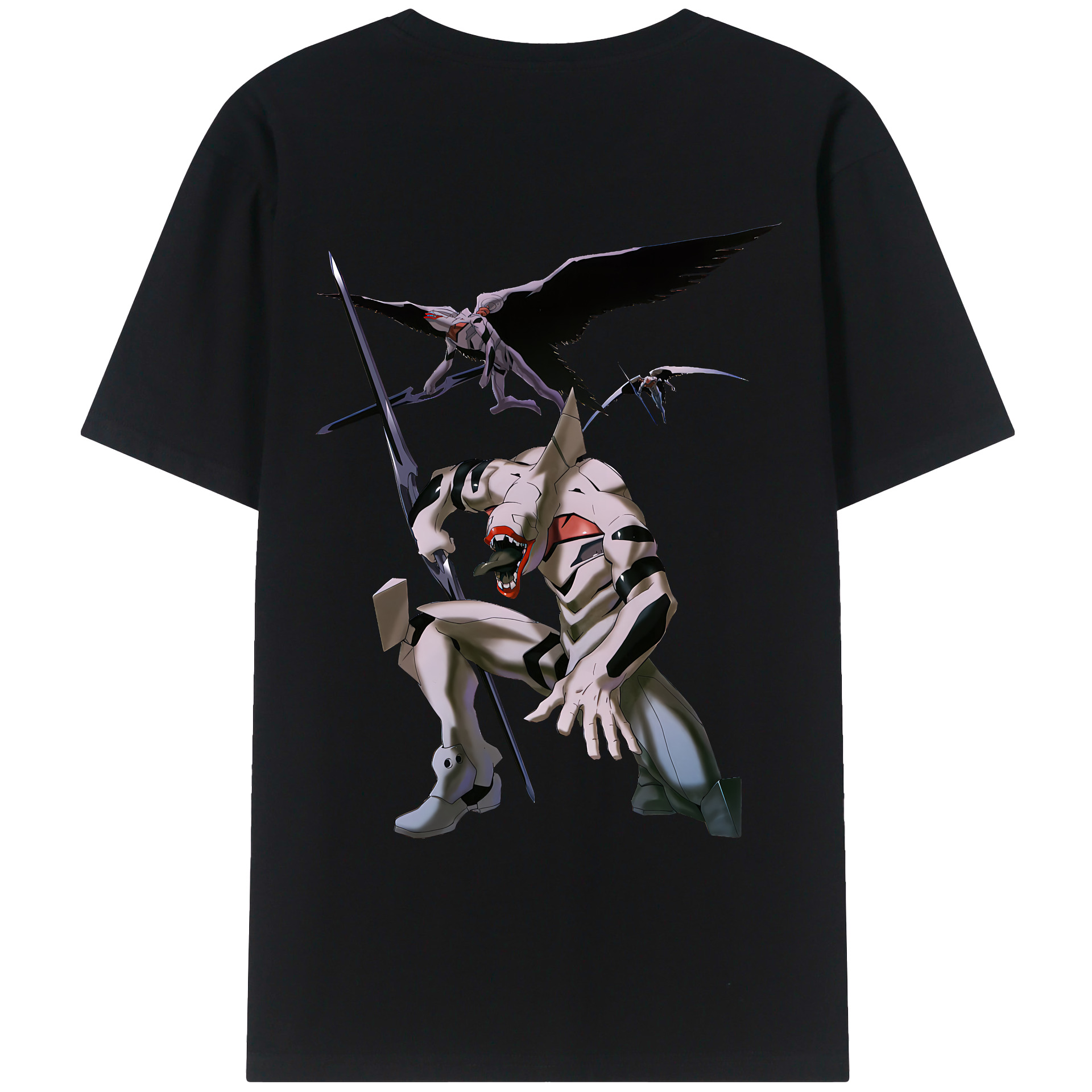 （画像用） EVA 新世紀エヴァンゲリオン 綿100％ メンズ半袖Tシャツ（バックプリント） 通気性
