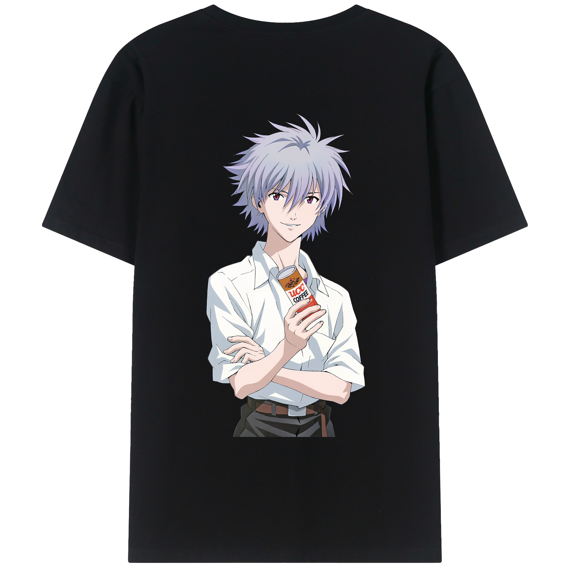 （画像用） EVA 新世紀エヴァンゲリオン 綿100％ メンズ半袖Tシャツ（バックプリント） 通気性