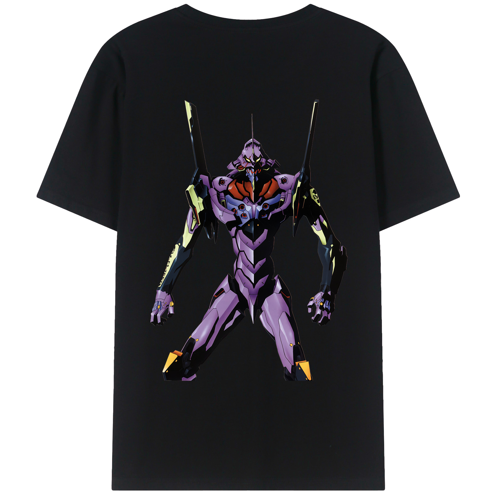 （画像用） EVA 新世紀エヴァンゲリオン 綿100％ メンズ半袖Tシャツ（バックプリント） 通気性