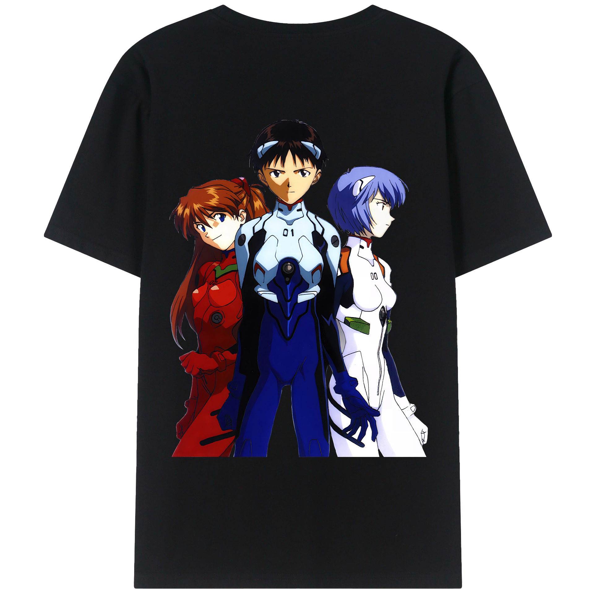 （画像用） EVA 新世紀エヴァンゲリオン 綿100％ メンズ半袖Tシャツ（バックプリント） 通気性