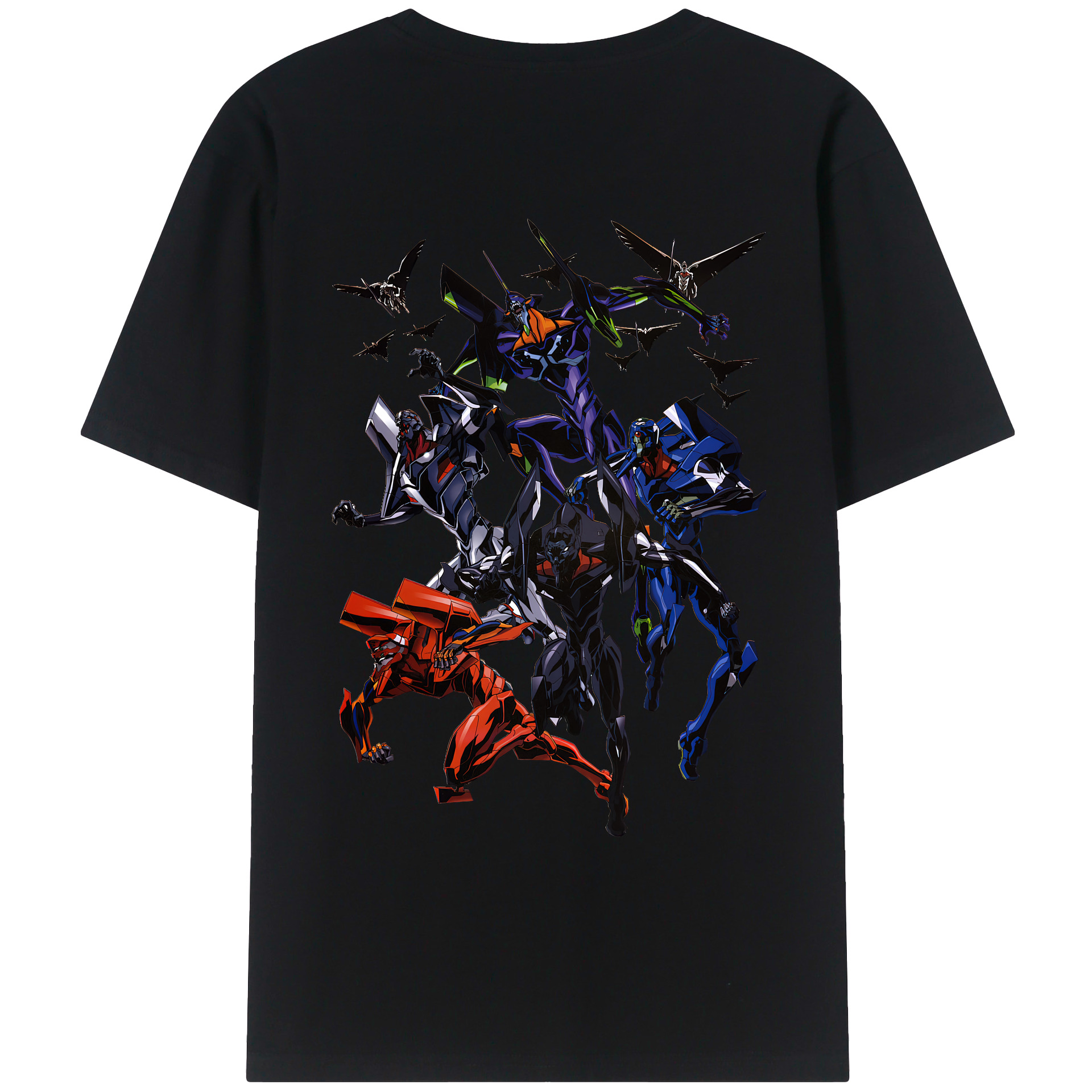 （画像用） EVA 新世紀エヴァンゲリオン 綿100％ メンズ半袖Tシャツ（バックプリント） 通気性