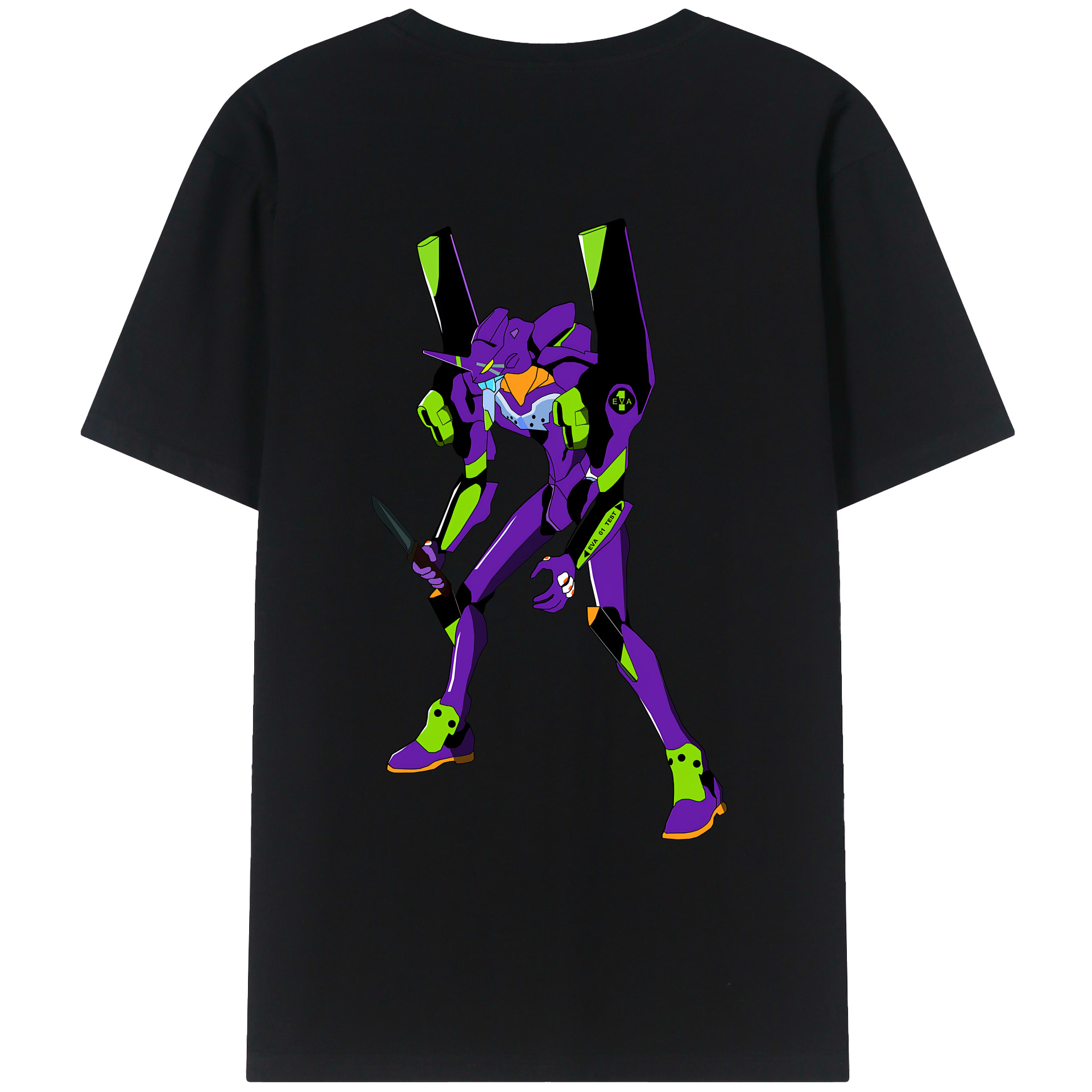 （画像用） EVA 新世紀エヴァンゲリオン 綿100％ メンズ半袖Tシャツ（バックプリント） 通気性