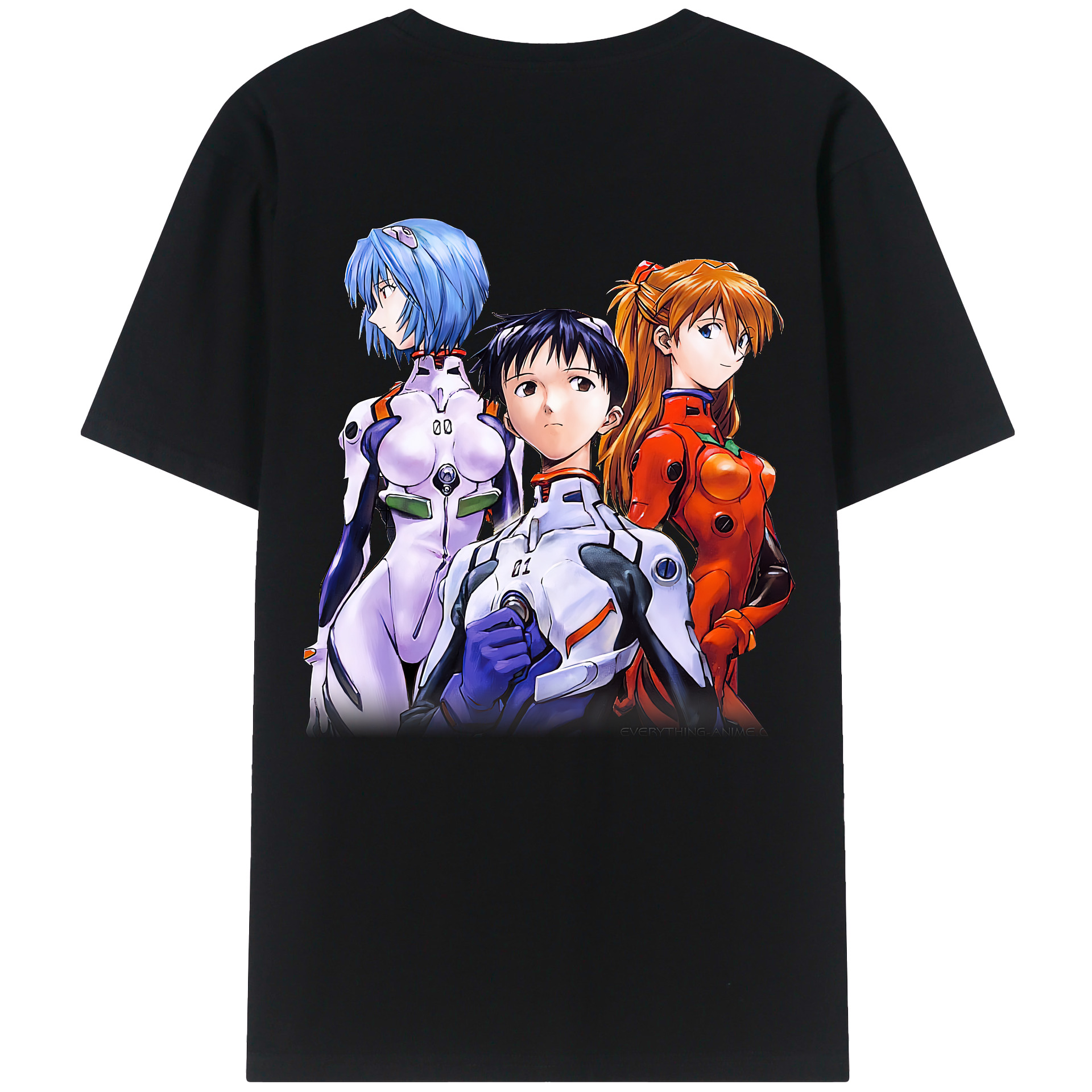 （画像用） EVA 新世紀エヴァンゲリオン 綿100％ メンズ半袖Tシャツ（バックプリント） 通気性