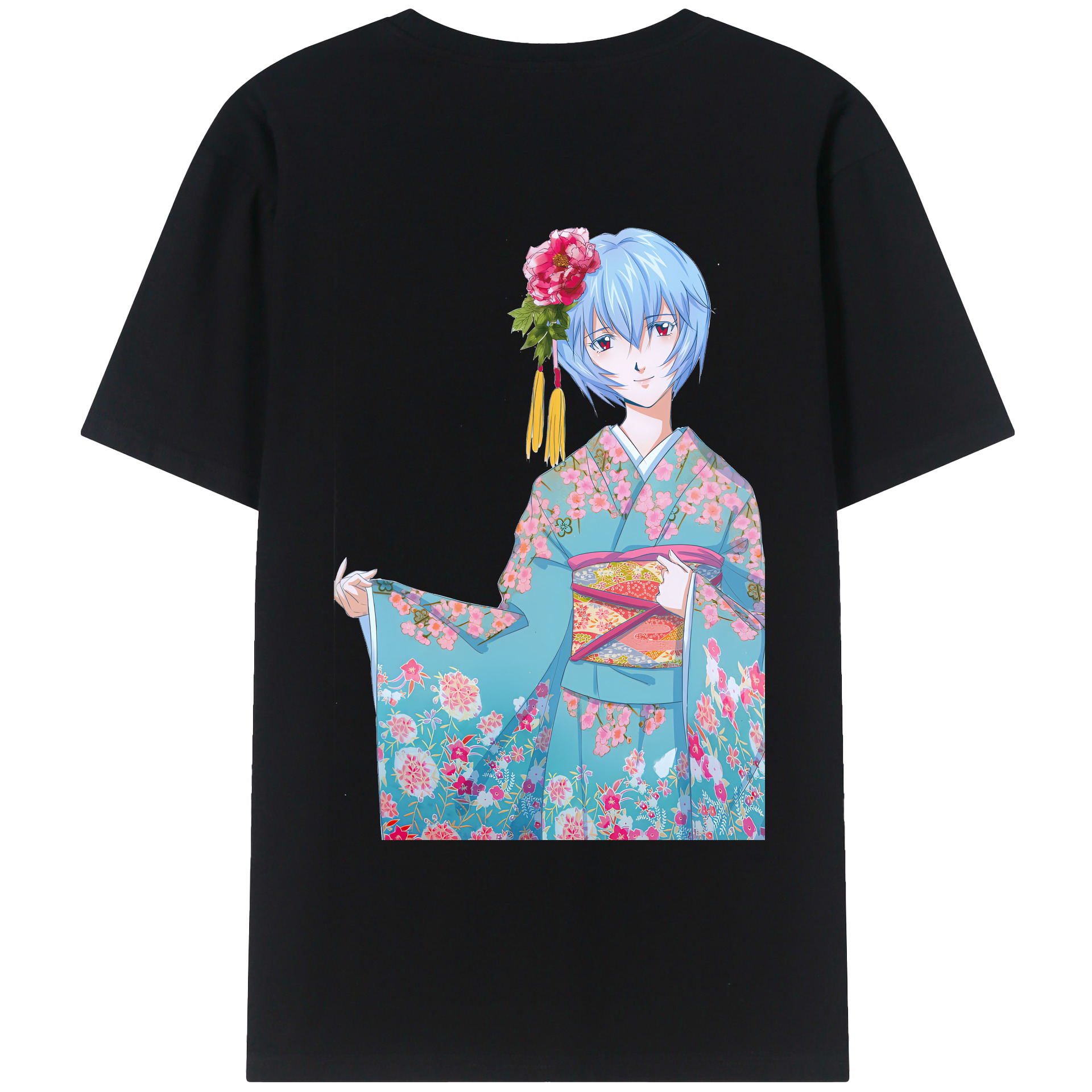 （画像用） EVA 新世紀エヴァンゲリオン 綿100％ メンズ半袖Tシャツ（バックプリント） 通気性